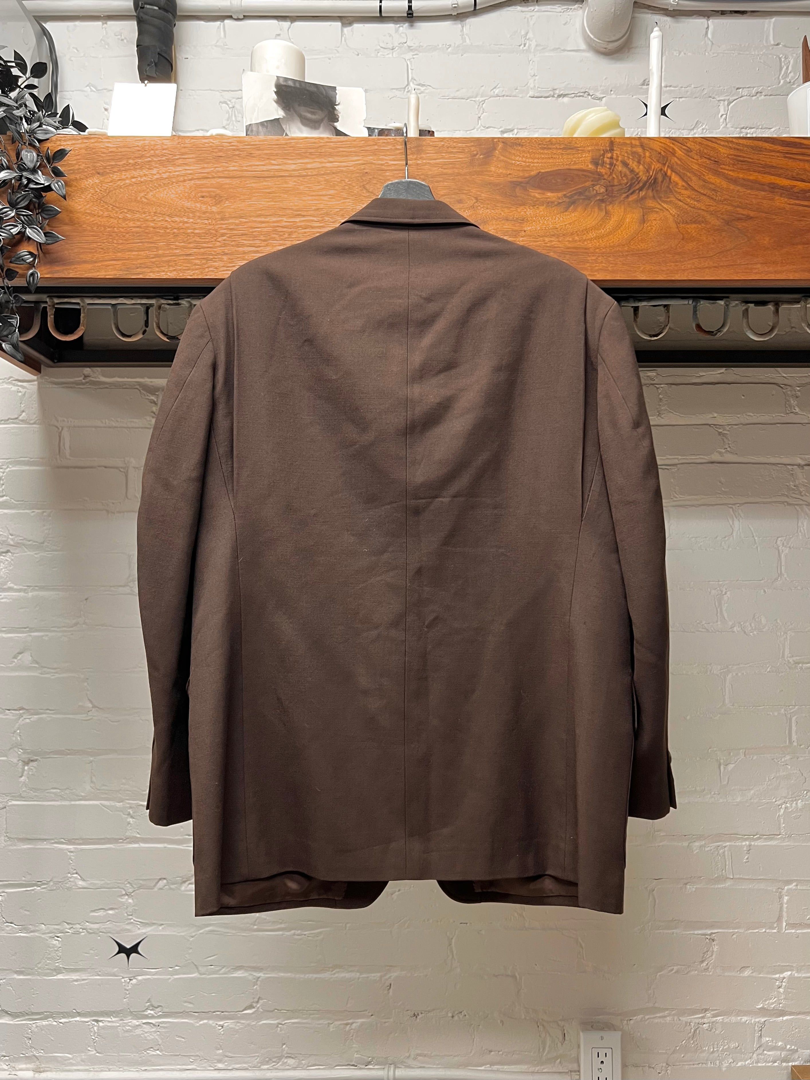 Yohji Yamamoto 90s Y’s for Men Brown ‘Exposed Button’ Blazer Size 36R - 4 Thumbnail