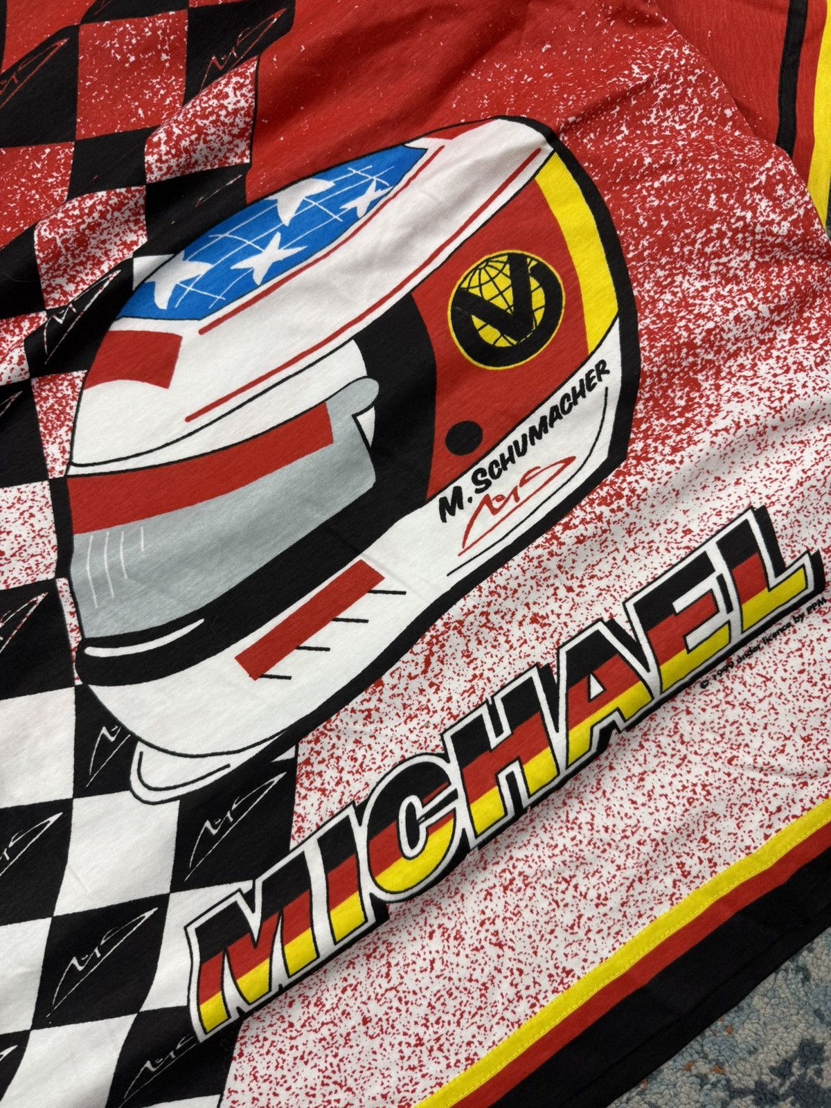 Vintage Vintage 1999 Michael Schumacher F1 crazy all over print tee Size US XXL / EU 58 / 5 - 6 Thumbnail