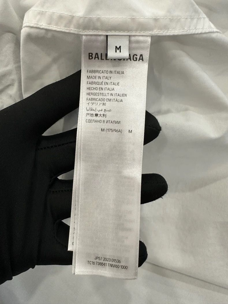 Balenciaga Balenciaga Black and White Color Block Loose Shirt Size US M / EU 48-50 / 2 - 5 Thumbnail