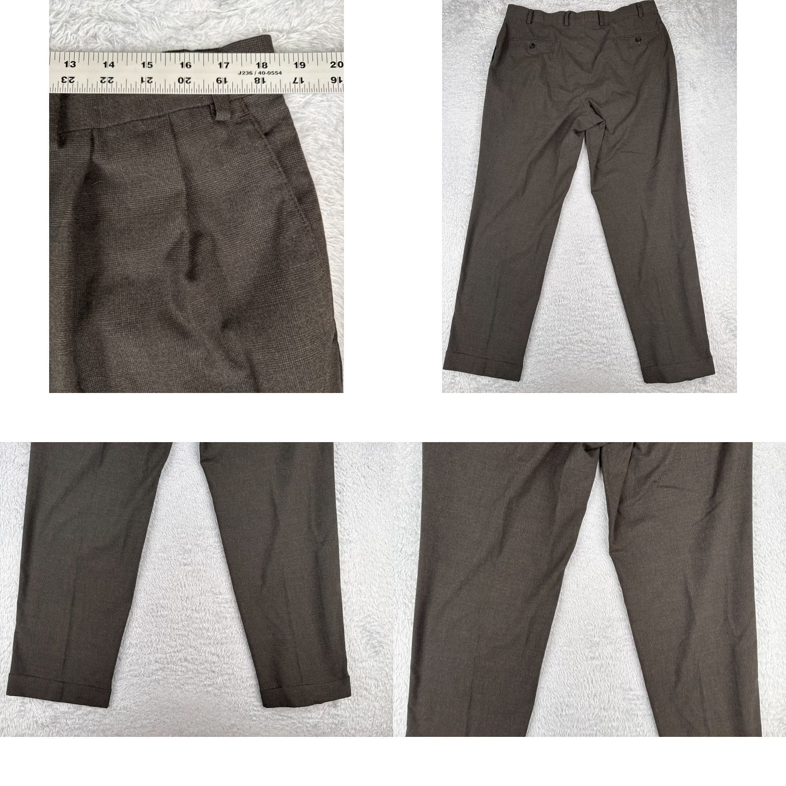Ralph Lauren Ralph Lauren Pants Mens 38 Gray Plaid Pleated Suit Trouser Poly Rayon RRL Dress Pants Casual Formal Size 38R - 9 Thumbnail