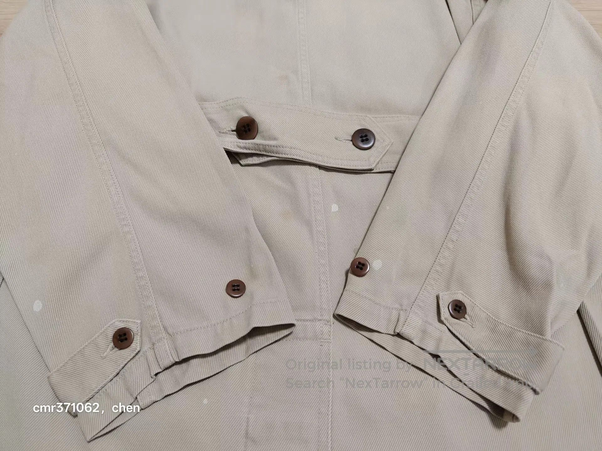 Visvim Beige Long Coat with 'PEERLESS' Print . Size US M / EU 48-50 / 2 - 5 Thumbnail
