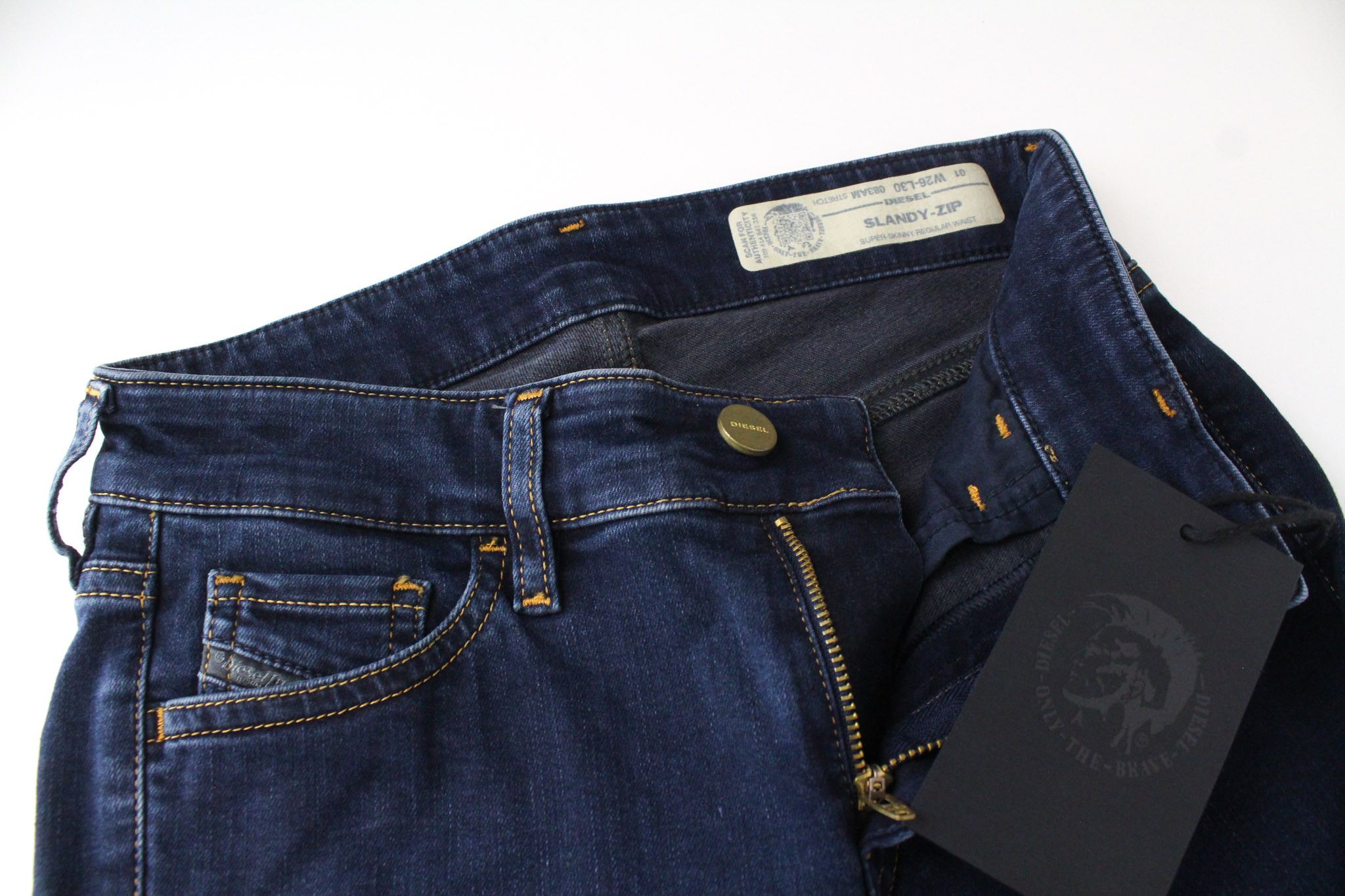 Diesel SLANDY-ZIP 083AM W26/L30 Blue Zipped Jeans 70291 Size 26" / US 2 / IT 38 - 4 Thumbnail