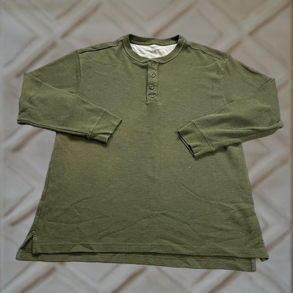 Bass Pro Shops Bass Pro Shops Shirt Henley Mens XL Green Long Sleeve Pullover Outdoors Classic Mens Size US XL / EU 56 / 4 - 1 Thumbnail