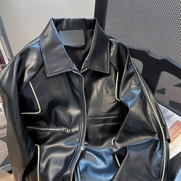 Vintage Kokubu x Chiba Sporty Racing Style Black PU Leather Jacket Size US M / EU 48-50 / 2 - 6 Thumbnail