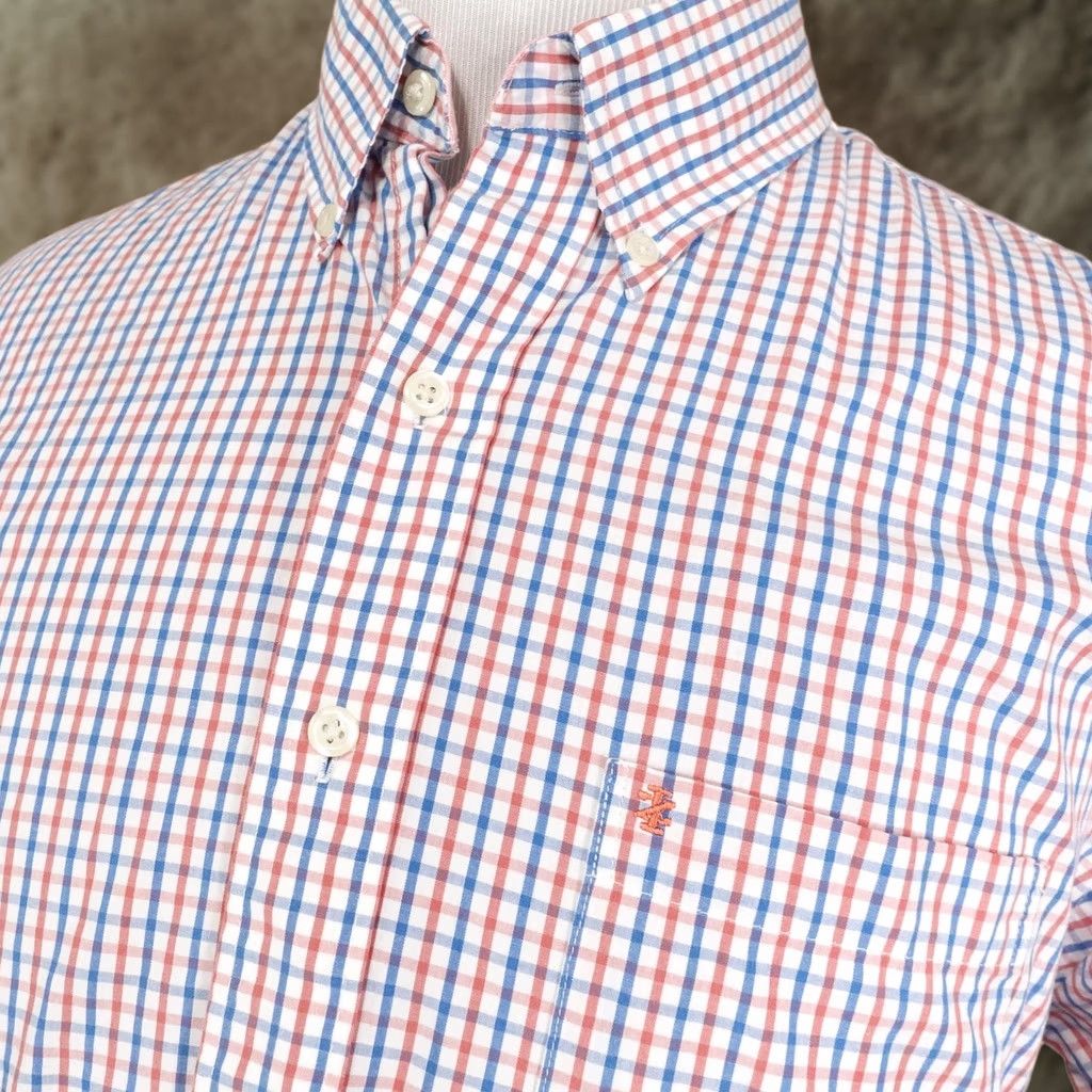 Izod IZOD Shirt Mens L White Check Long Sleeve Button-Up Cotton Classic Fit Size US L / EU 52-54 / 3 - 1 Thumbnail