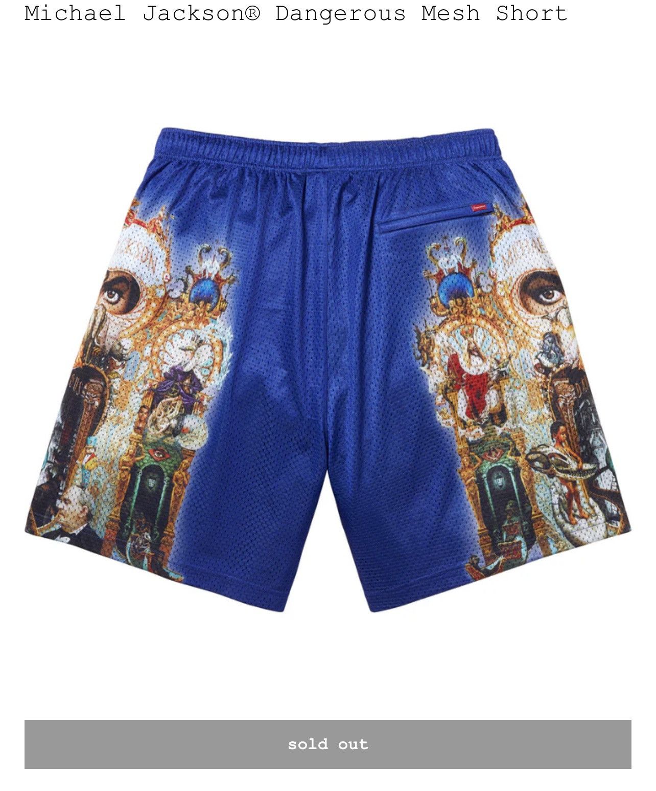 Supreme Michael Jackson dangerous mesh shorts