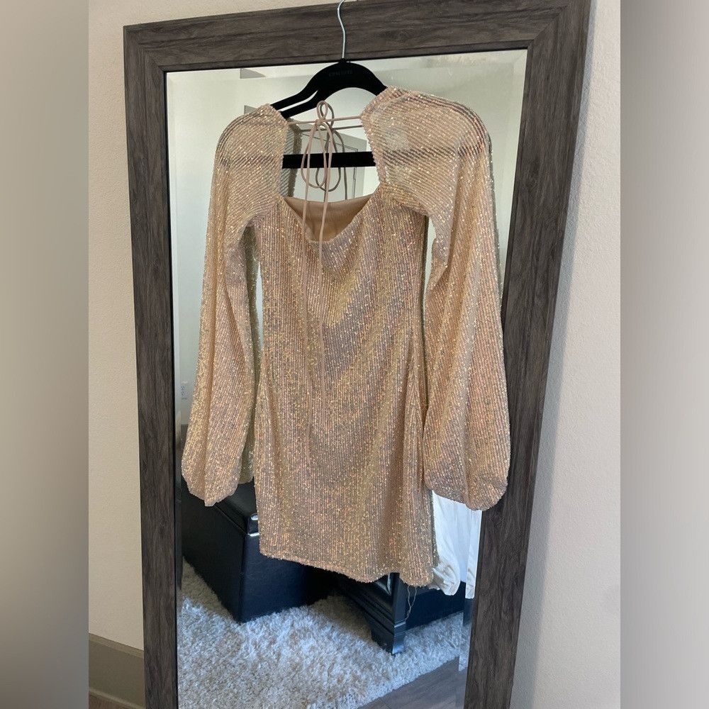 Other Lucy in the sky gold sequin long sleeve mini dress Size S / US 4 / IT 40 - 4 Thumbnail