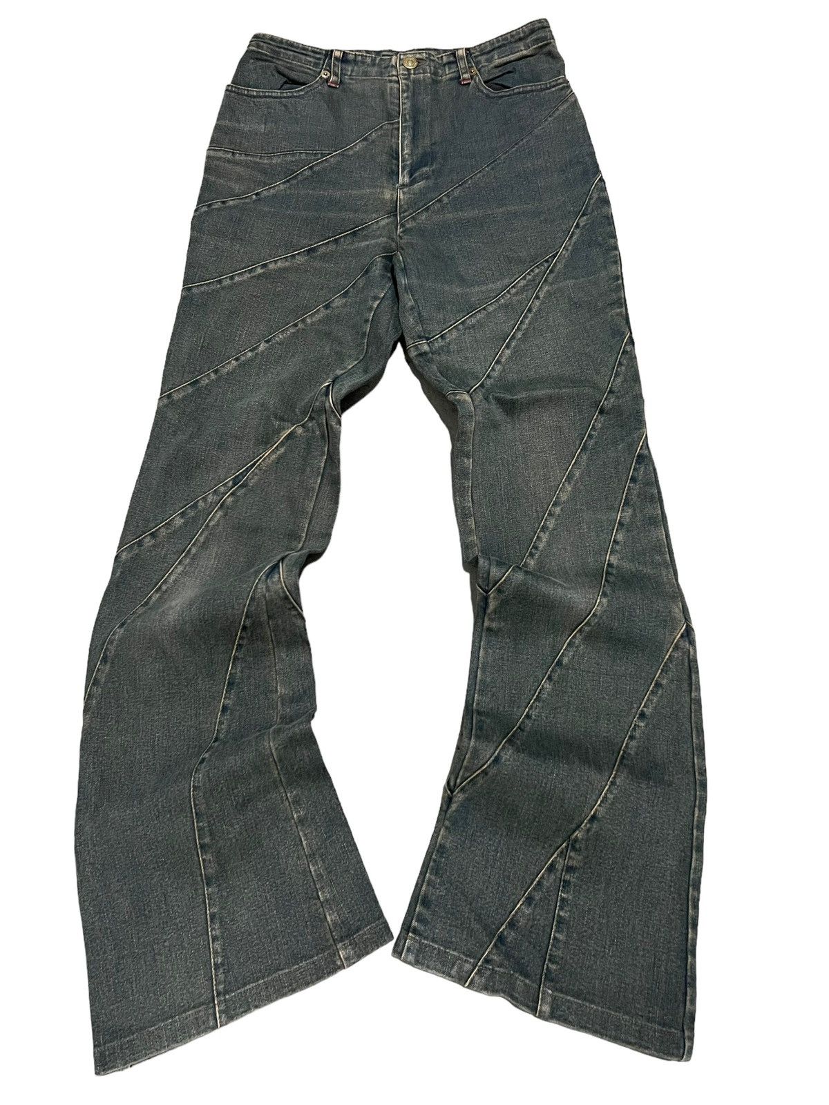 image of If Six Was Nine x Le Grande Bleu L G B Rusty Mud Wax Paper Cut Flared Hagi Denim, Men's (Size 26)
