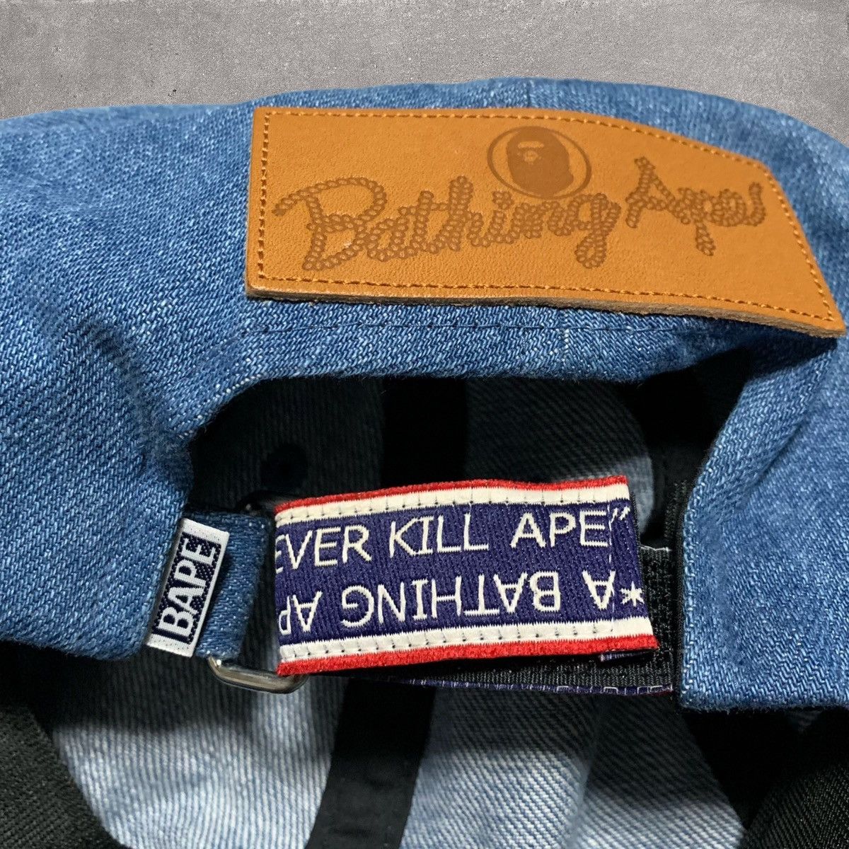 Bape Bape Cap Shark Denim Panel Cap Light Indigo Blue 2019 Size ONE SIZE - 5 Thumbnail