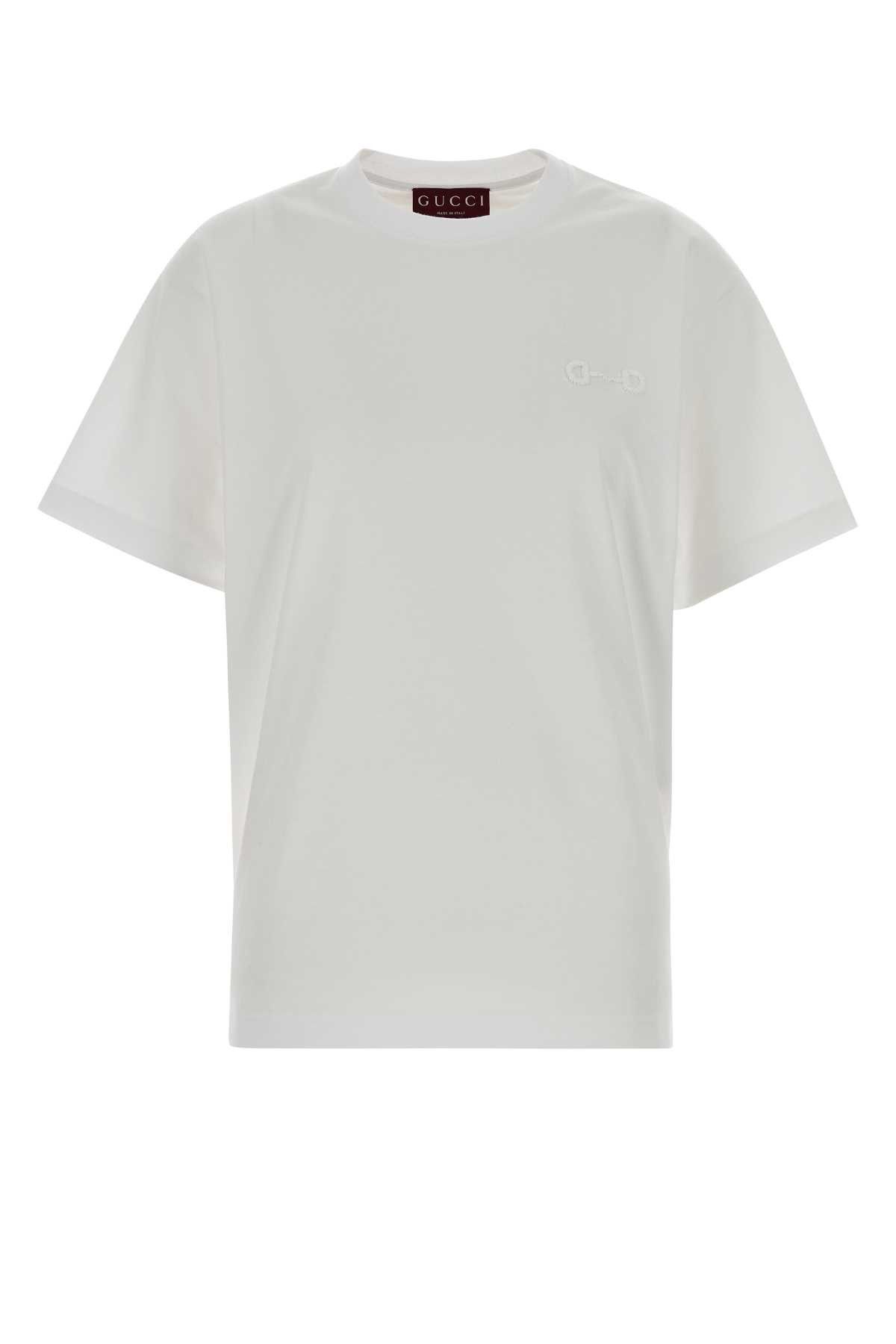 Gucci White Cotton T-Shirt Size S / US 4 / IT 40 - 1 Thumbnail