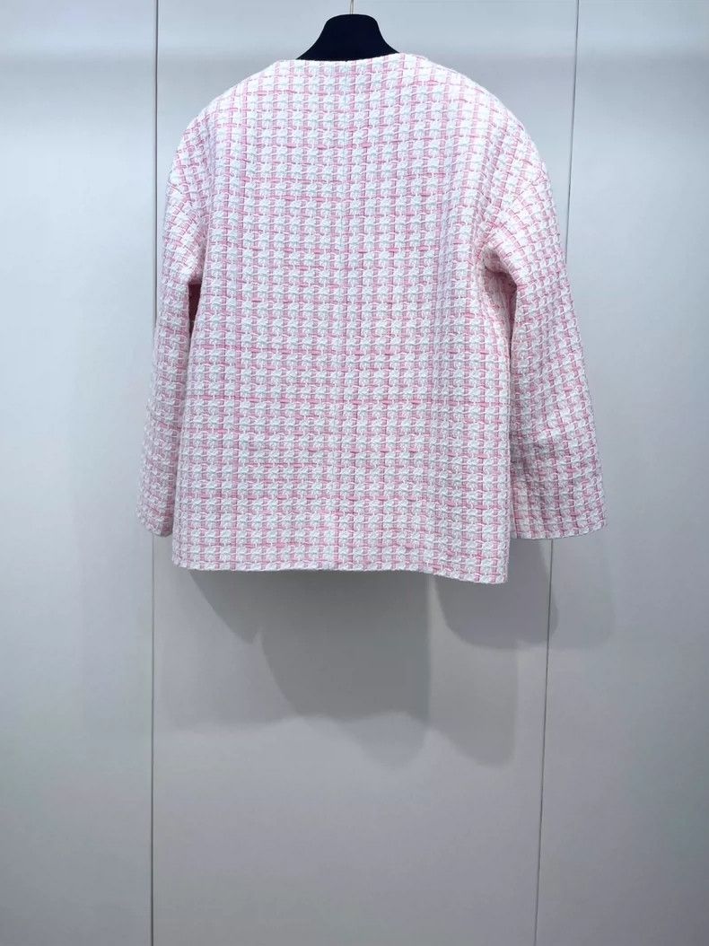 Chanel Chanel Pink and white plaid four-pocket silhouette jacket 2 Size XS / US 0-2 / IT 36-38 - 2 Thumbnail