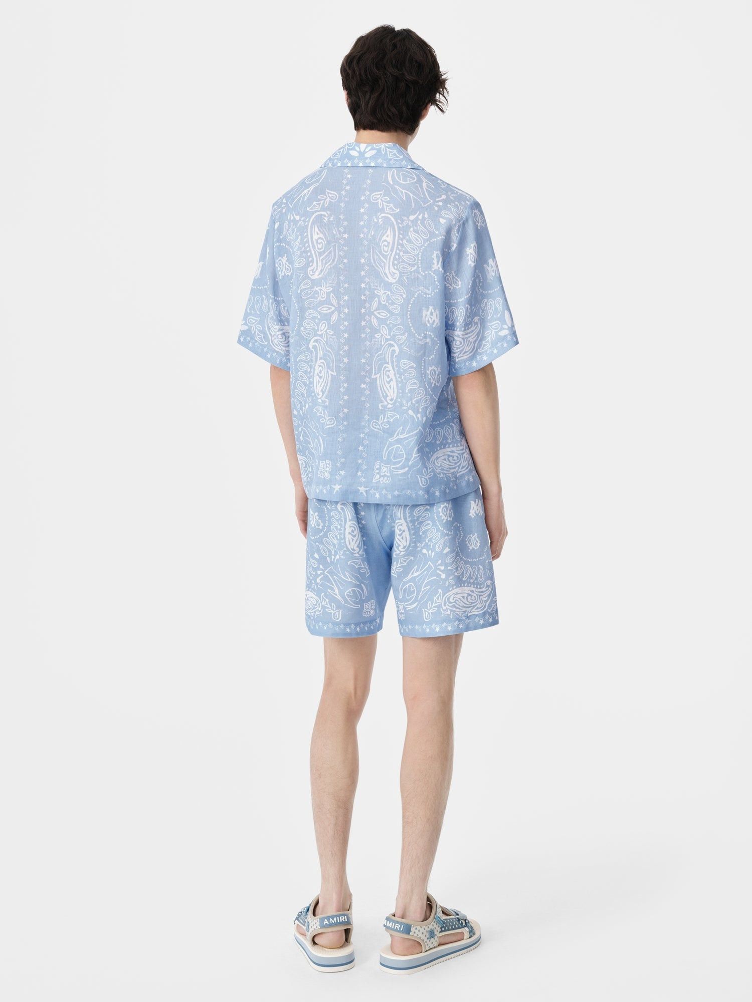 Amiri o1orln1025 Bandana Watercolor Short in Blue/White Size US 34 / EU 50 - 5 Thumbnail