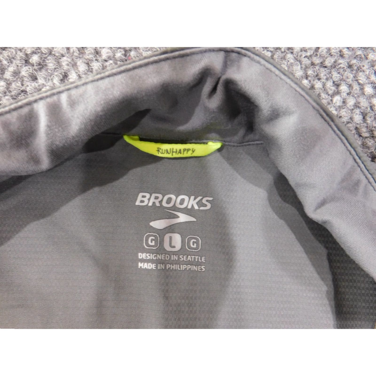 Brooks Brooks Women Jacket Windbreaker Rock L Gray Zip Mid-Length Size L / US 10 / IT 46 - 5 Thumbnail