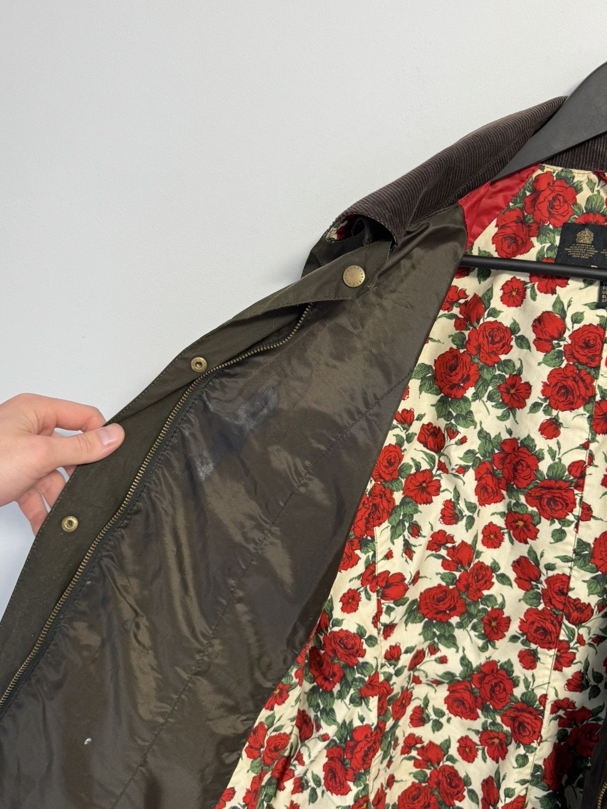 Barbour Barbour Abrosa Beadnell Liberty Rose olive wax jacket USA-10 Size XL / US 12-14 / IT 48-50 - 11 Thumbnail