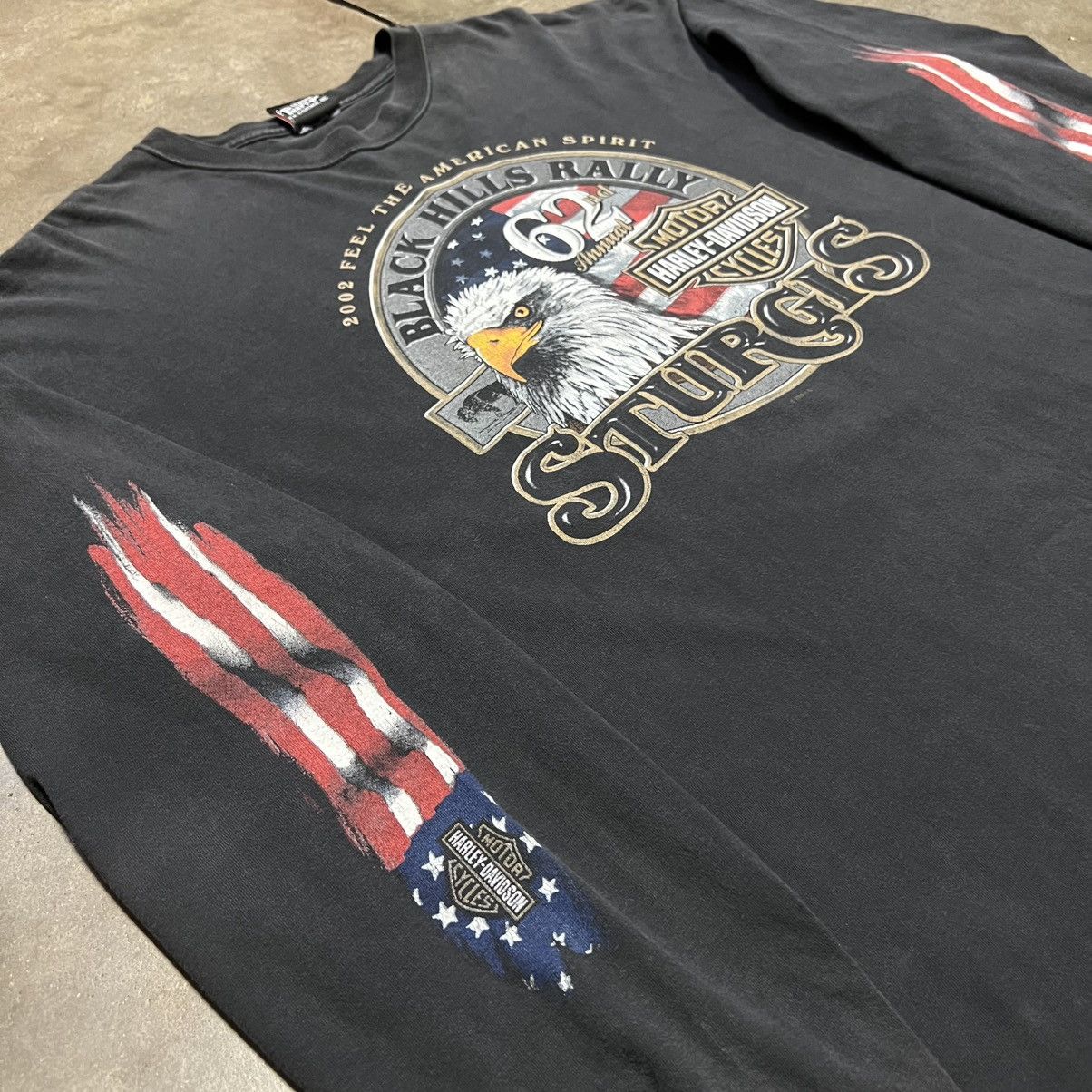 Vintage Vintage Harley Davidson Flag Long Sleeve Shirt Biker 90s Y2K Size US XXL / EU 58 / 5 - 6 Thumbnail