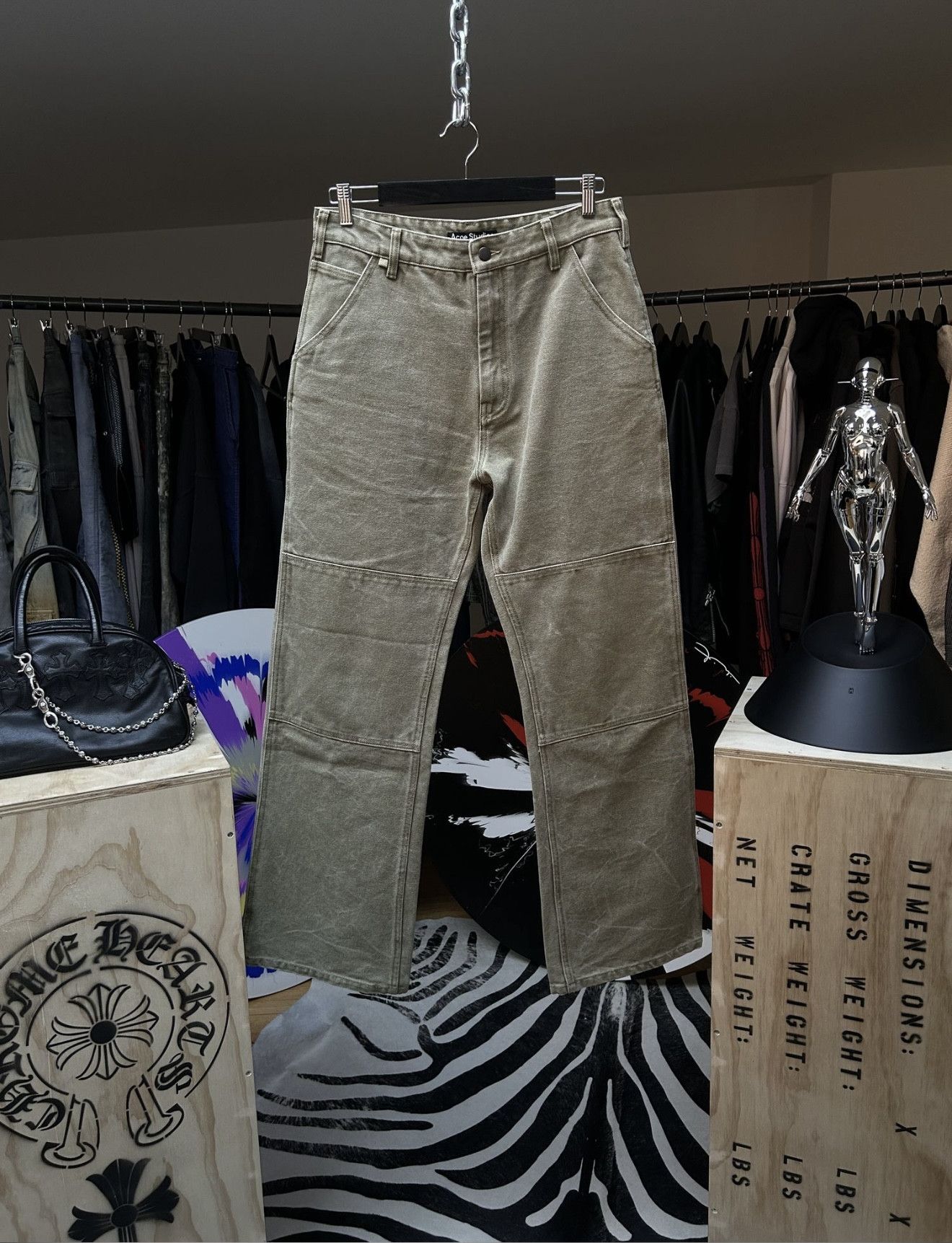 Acne Studios Acne Studios Green Wash Denim Size US 33 - 1 Thumbnail