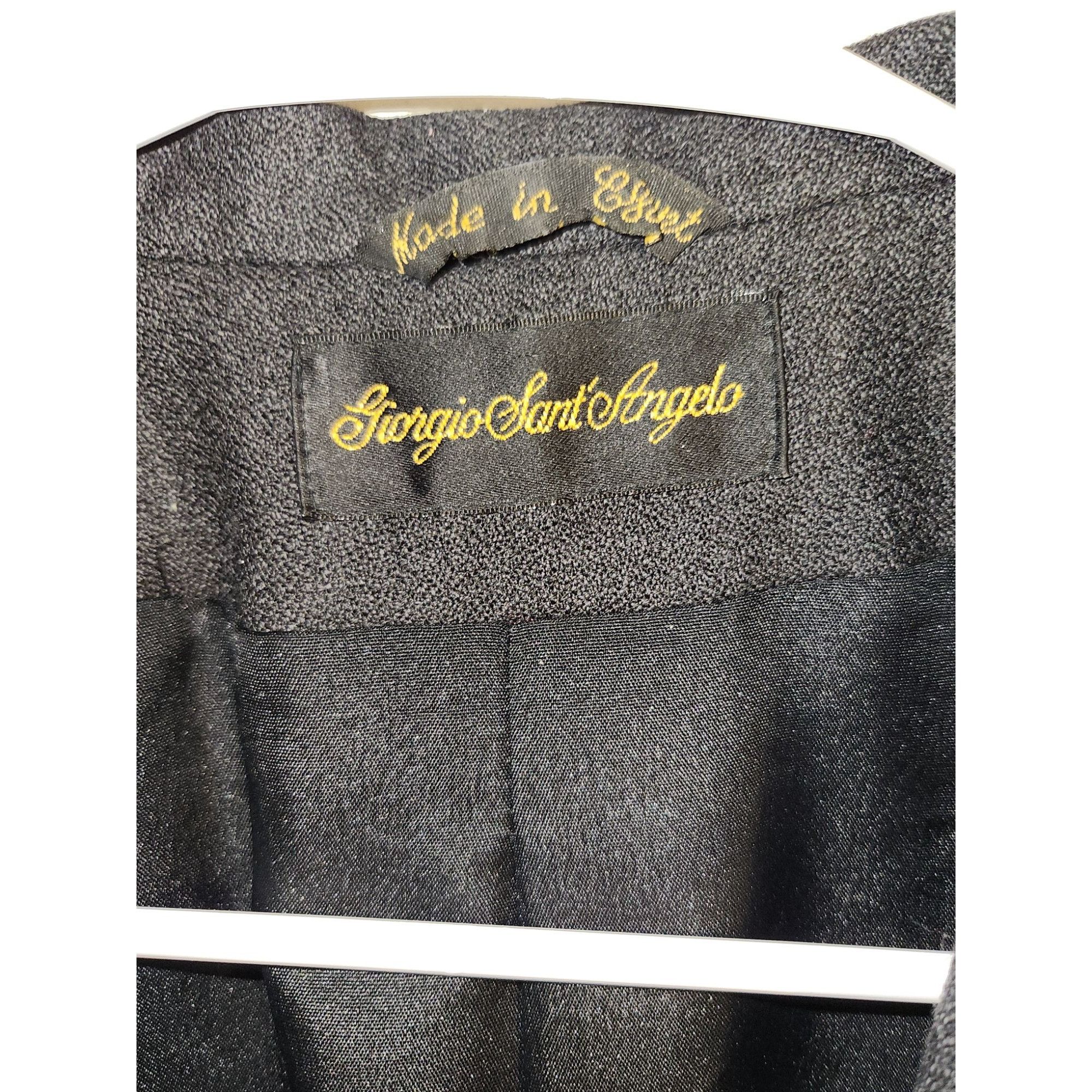 Vintage Giorgio di Sant Angelo Womens Blazer Size 10 Black Wool Size L / US 10 / IT 46 - 3 Thumbnail