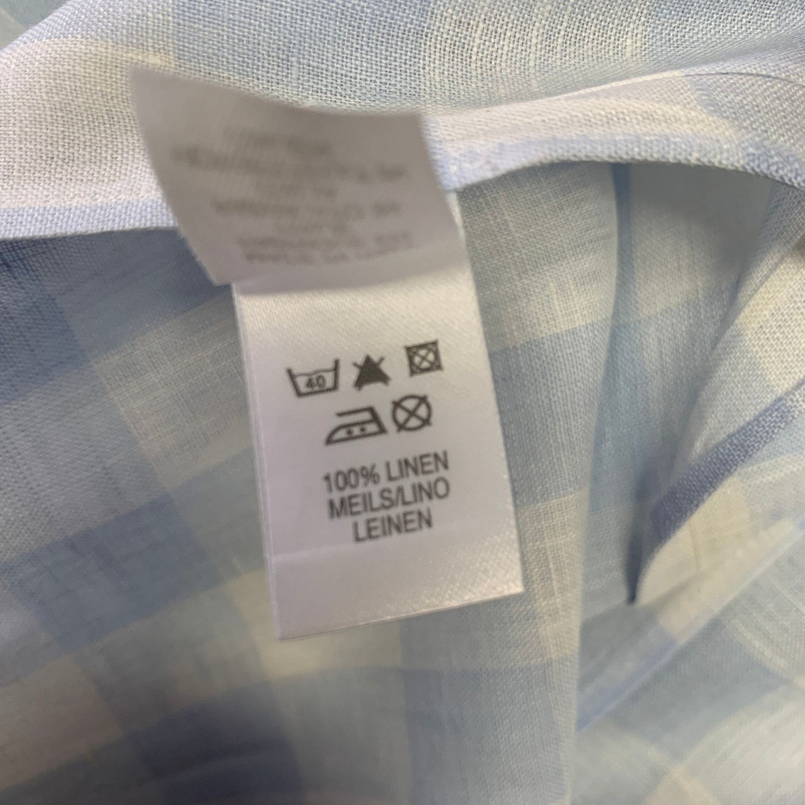 Paul Smith PAUL SMITH M White Blue Checkered Linen Long Sleeve Shirt Size US M / EU 48-50 / 2 - 7 Thumbnail