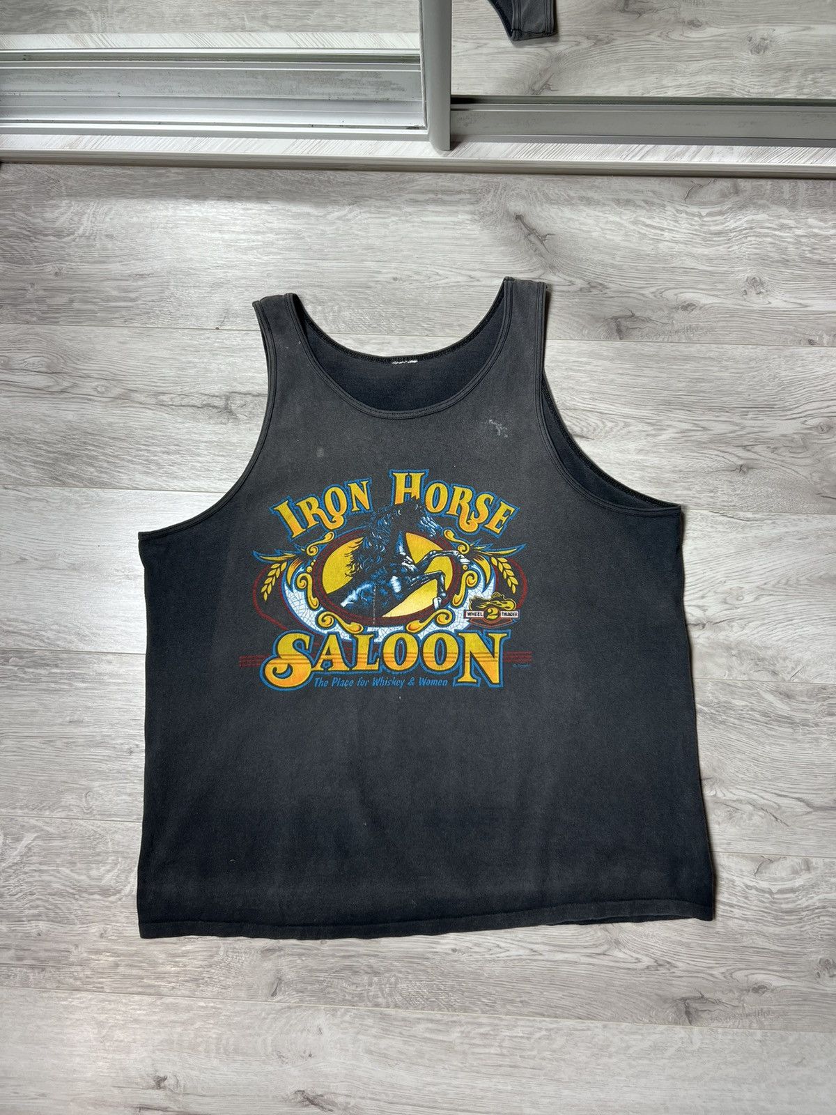 Harley Davidson Vintage Iron Horse Saloon Single Stitch Sleeveless Big Logo Size US XL / EU 56 / 4 - 1 Thumbnail