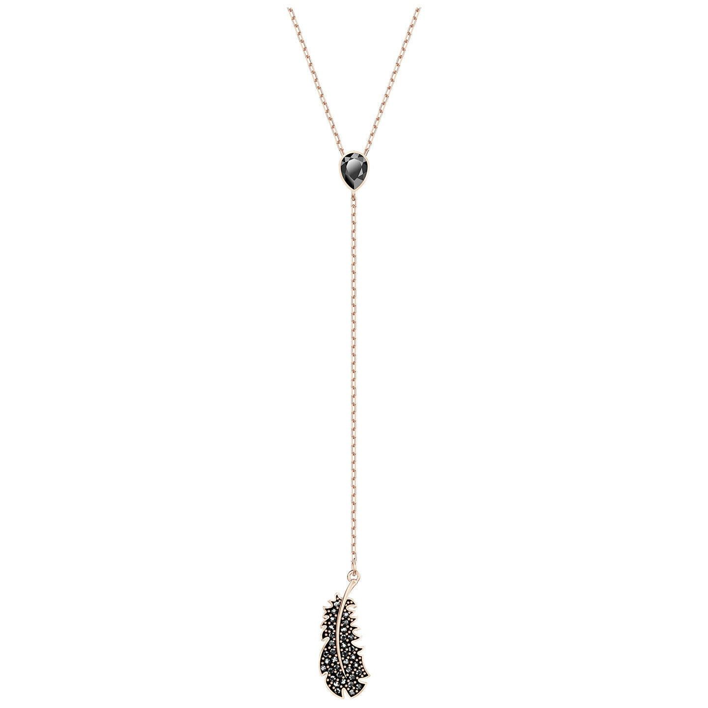 Swarovski Swarovski Feather Y shape necklace in Rose Gold Plated Size ONE SIZE - 2 Thumbnail