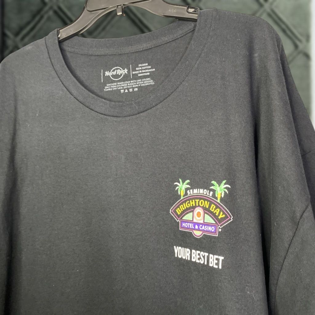 Hard Rock Cafe Hard Rock T Shirt Florida Black 3XL Mens 28x33 Seminole Brighton Bay Casino Short Sleeve Vintage/Adult Black 3XL Mens Size US XXL / EU 58 / 5 - 1 Thumbnail