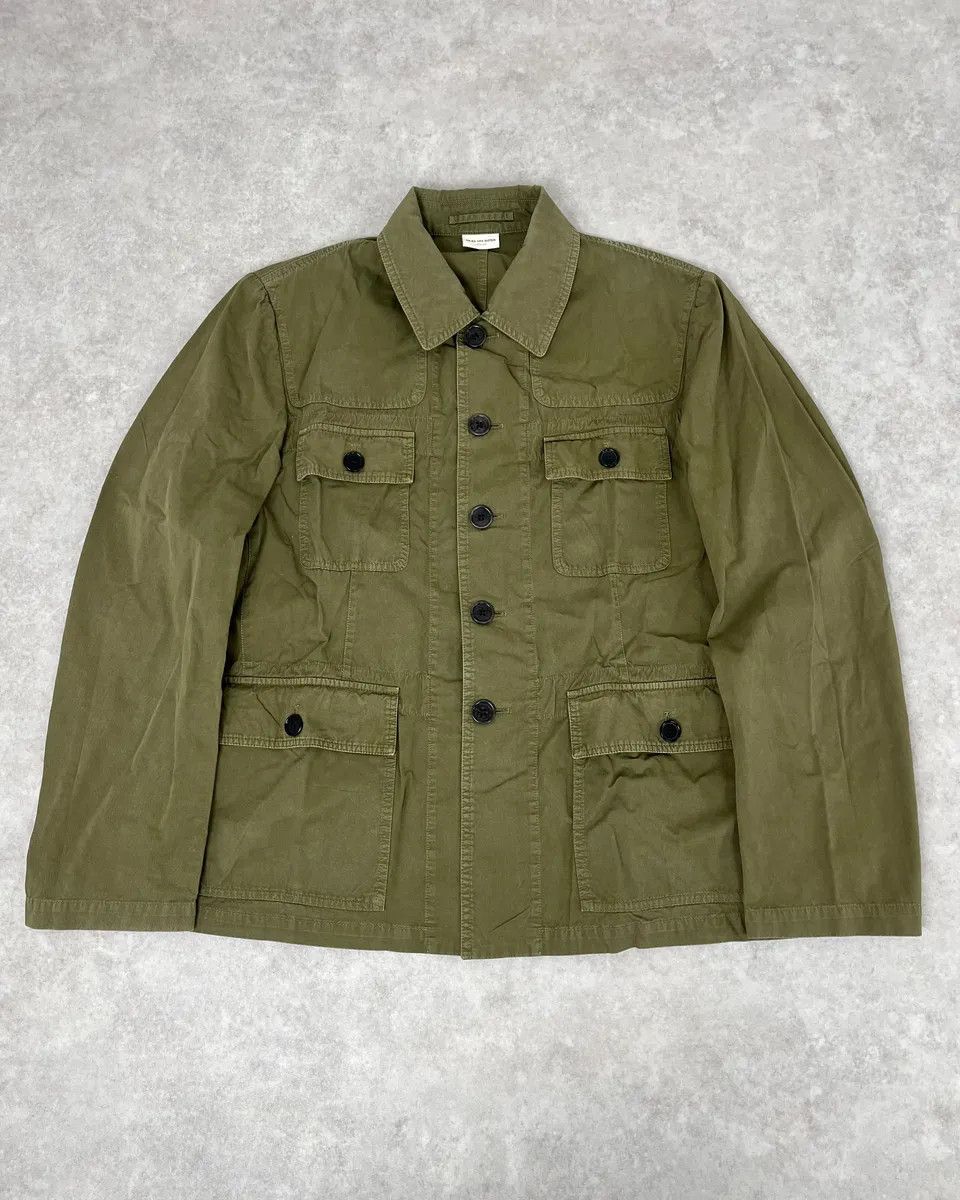 Dries Van Noten 2000s Dries Van Voten Olive Green Military Buttoned Jacket Size US M / EU 48-50 / 2 - 1 Thumbnail