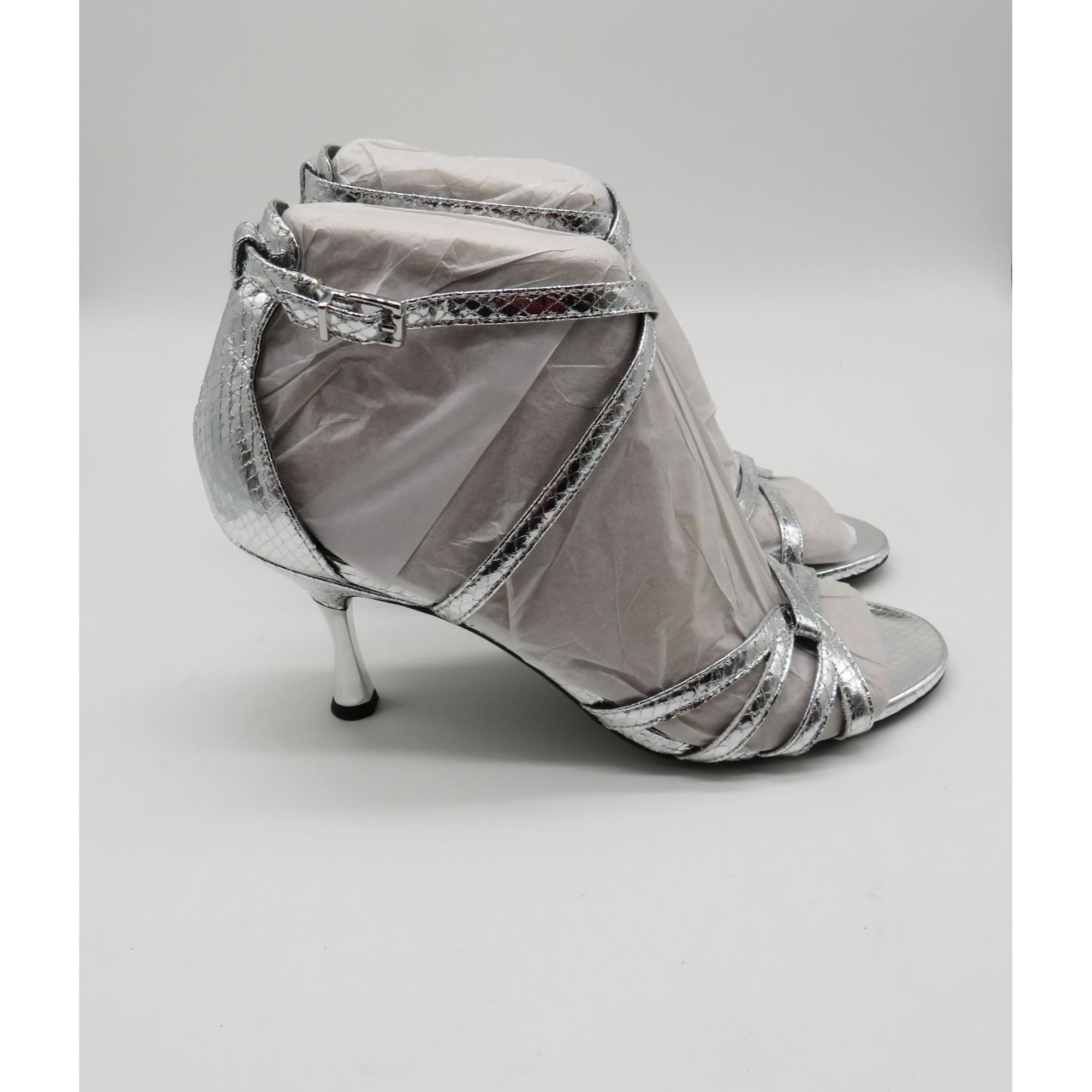 Franco Sarto Franco Sarto Women's Silver Strappy Size 9 Heeled Sandals Sn Size US 9 / IT 39 - 1 Thumbnail