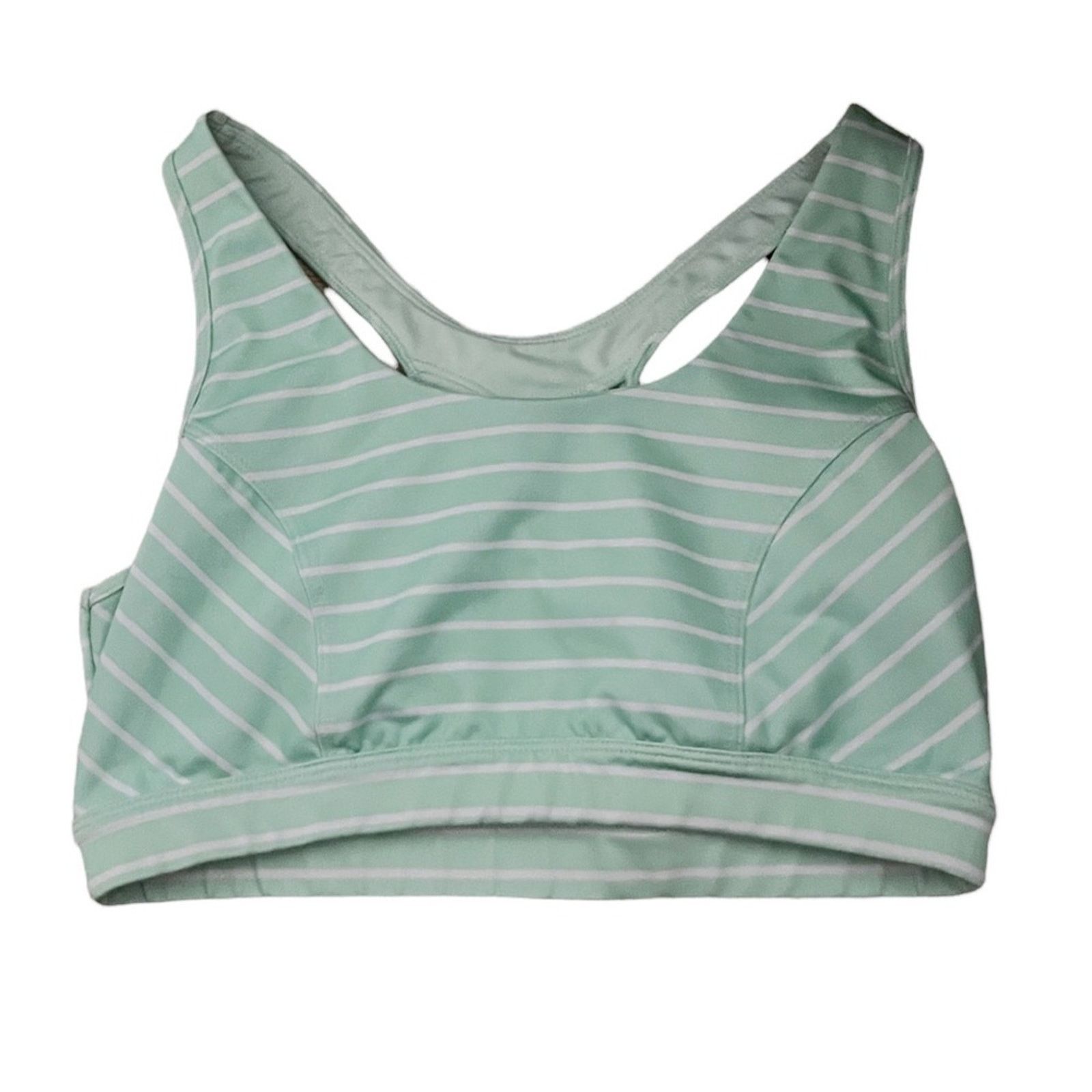 Tek Gear TeK Gear High Impact Sports Bra- Green Stripe Size L / US 10 / IT 46 - 1 Thumbnail