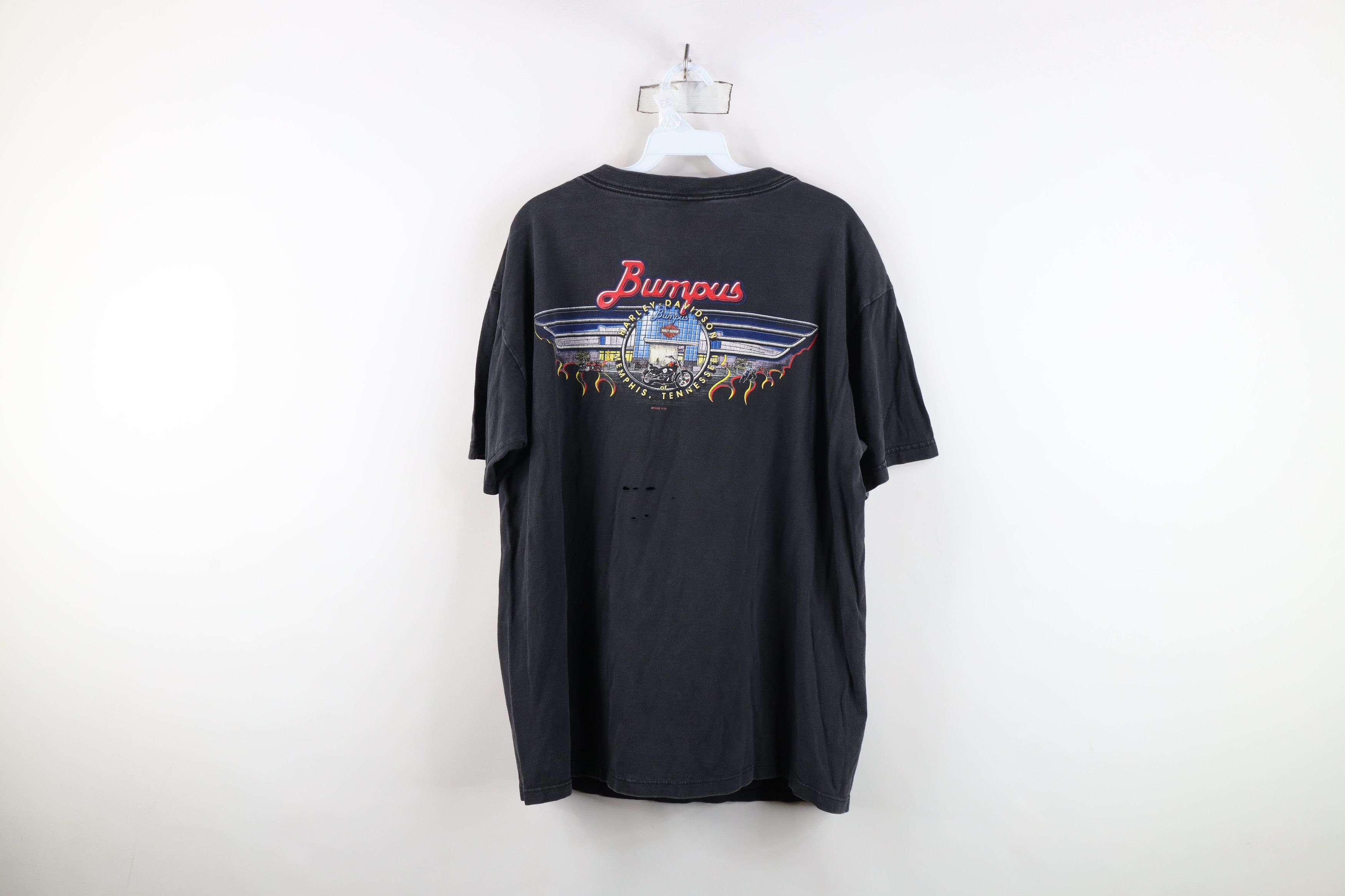 Harley Davidson Vintage Y2K 2000 Harley Davidson Fire Flames T-Shirt USA Size US XL / EU 56 / 4 - 13 Thumbnail