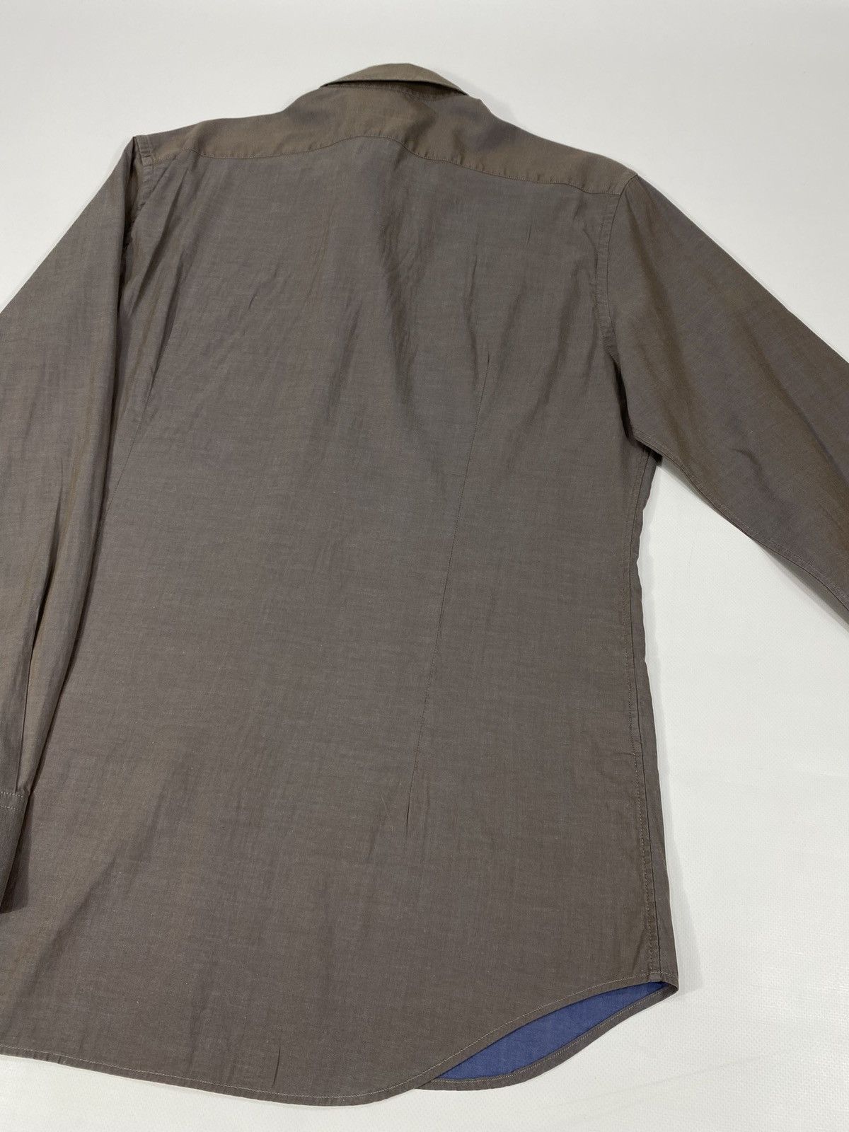 Corneliani Corneliani Indigo Brown Two Tone Light Bronze Shirt Size US L / EU 52-54 / 3 - 11 Thumbnail