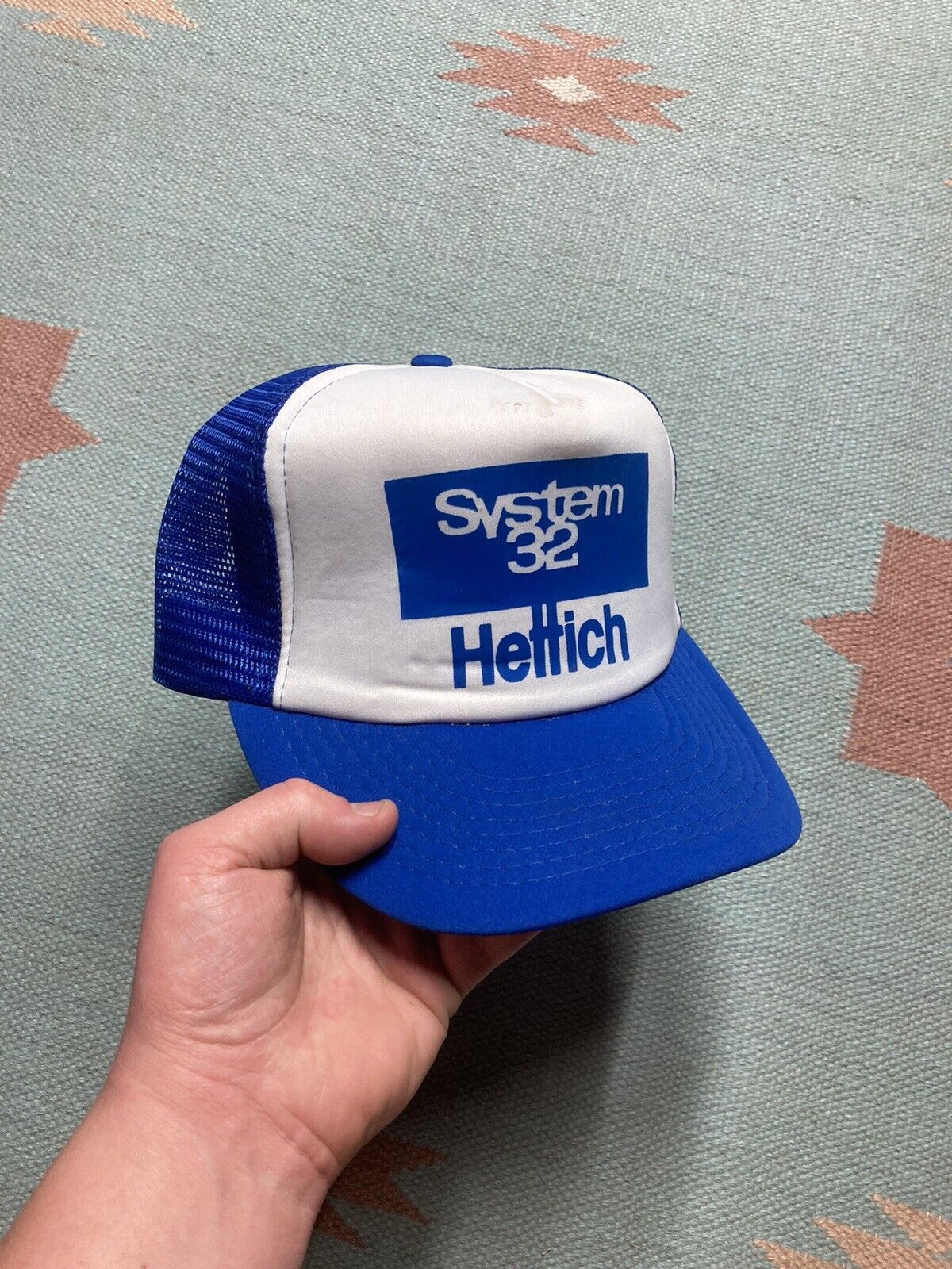 Vintage trucker hat system 32 Hettich Germany builders construction Size ONE SIZE - 1 Thumbnail