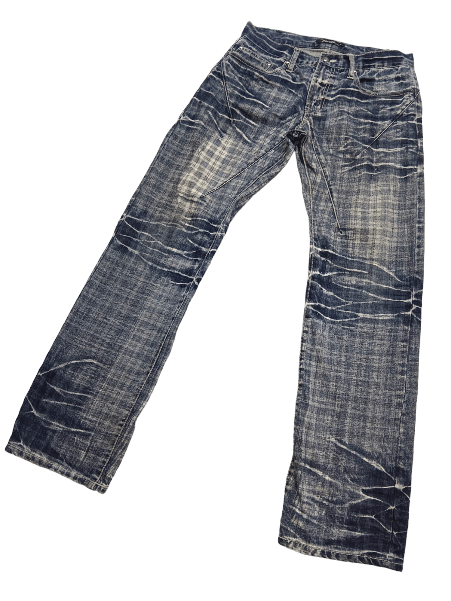 Roots 💥Root Three Style💥 Thunder Whiskers Checkered Denim Size US 30 / EU 46 - 1 Thumbnail