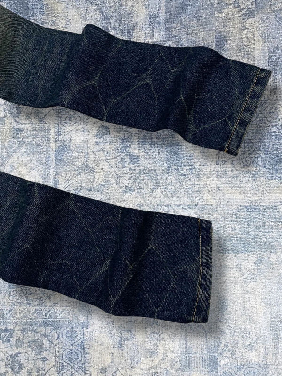 Le Grande Bleu (L.G.B.) Vintage 1990s Og Japan Designer Lagust Scab Distressed Denim Size US 30 / EU 46 - 14 Thumbnail