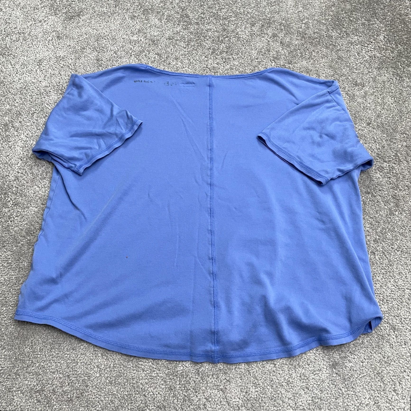 Lands' End Lands' End Oeko-Tex Basic Shirt Women 1X Blue Short Sleeve Round Neck Casual Top Size XL / US 12-14 / IT 48-50 - 2 Thumbnail
