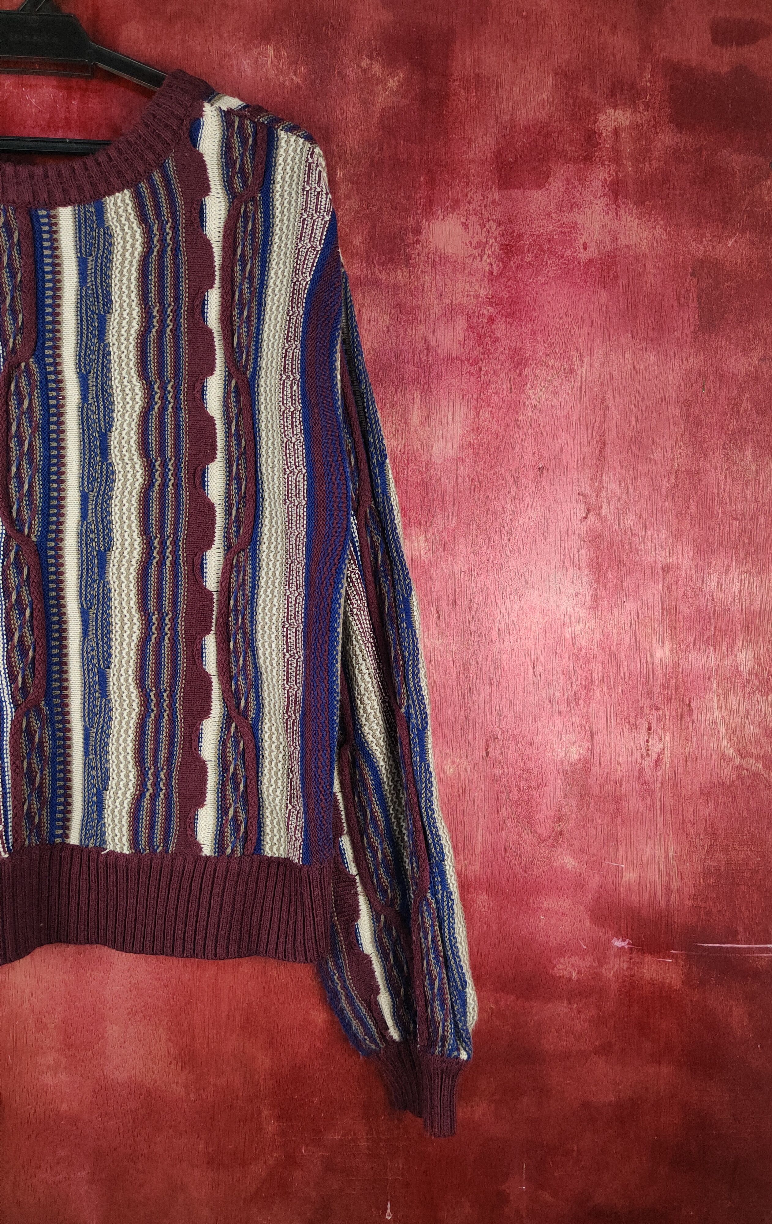 Japanese Brand Urbanity UB Dark Purple Stripes Knitwear like coogi #S1600 Size US M / EU 48-50 / 2 - 7 Thumbnail