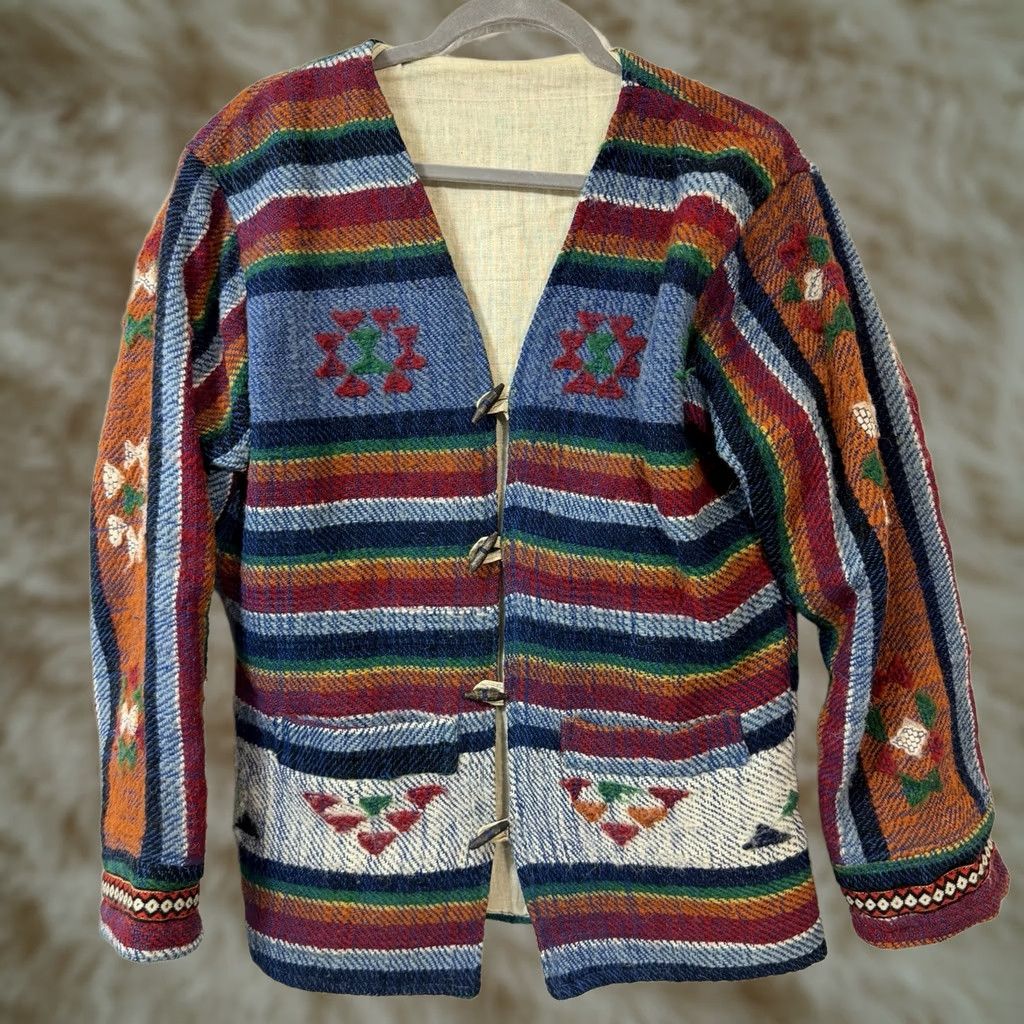 Vintage VINTAGE Cardigan Sweater Knit Southwestern Aztec Desert Boho Tribal Men's Small Size US M / EU 48-50 / 2 - 1 Thumbnail