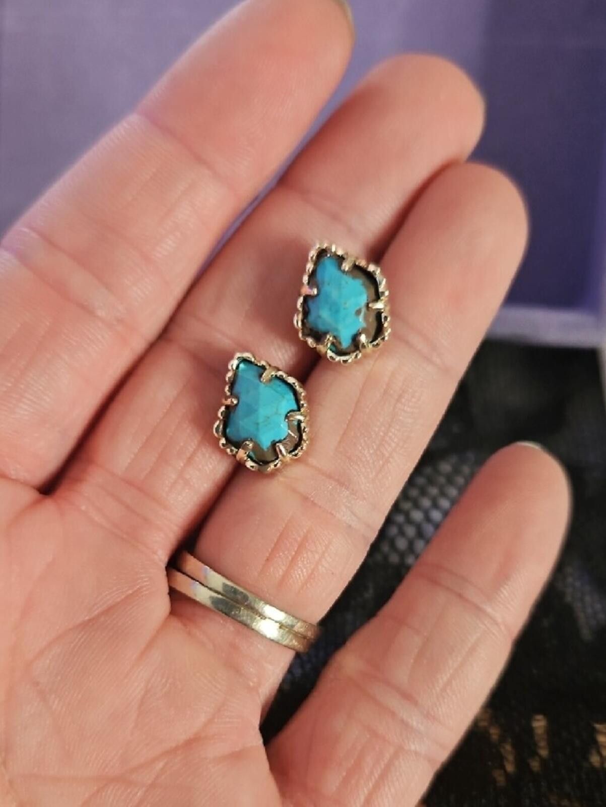 Other Kendra Scott Turquoise Faceted Stone Stud Earrings Size ONE SIZE - 3 Thumbnail
