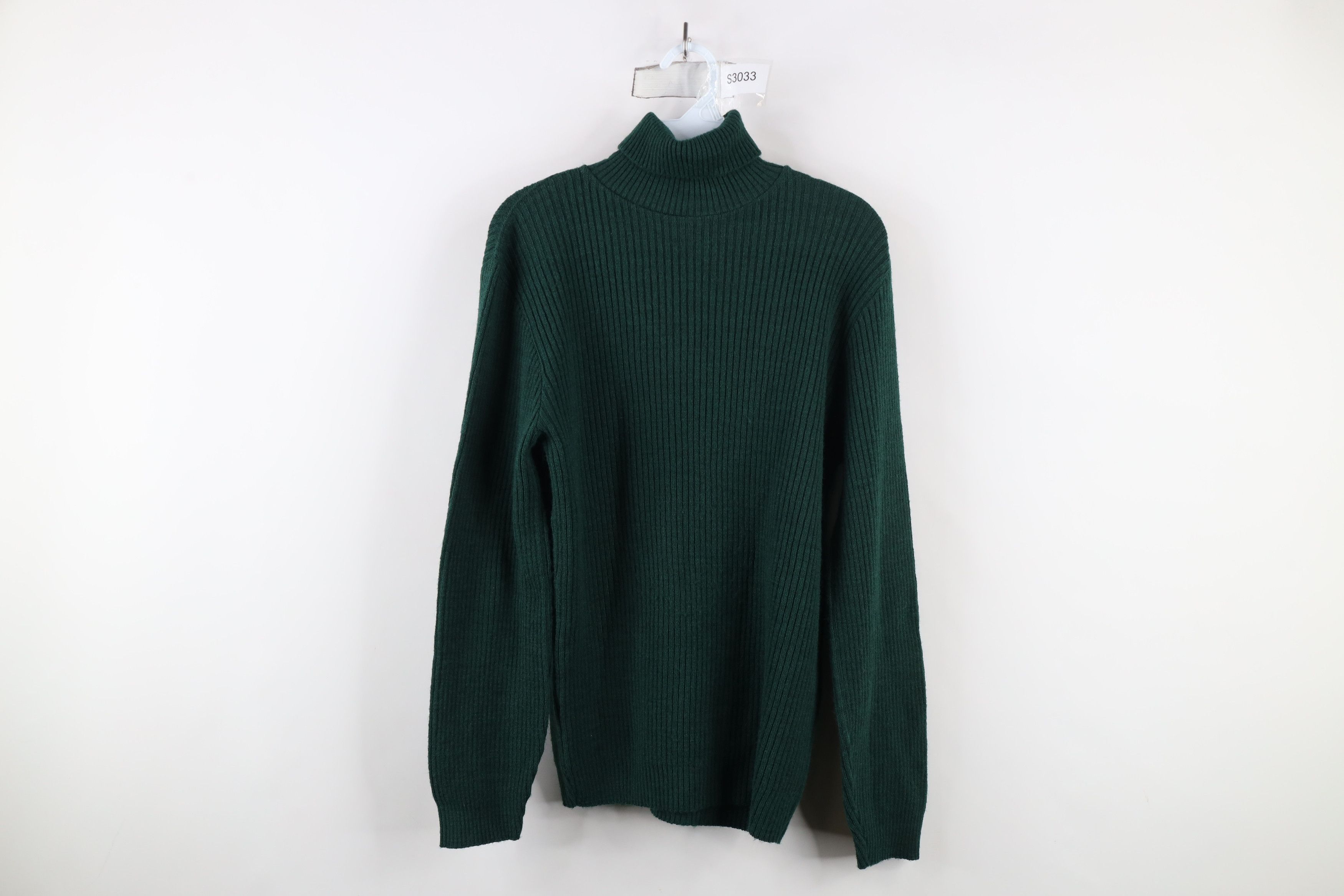 Vintage Vintage 70s Streetwear Ribbed Knit Turtleneck Sweater Green Size XL / US 12-14 / IT 48-50 - 1 Thumbnail