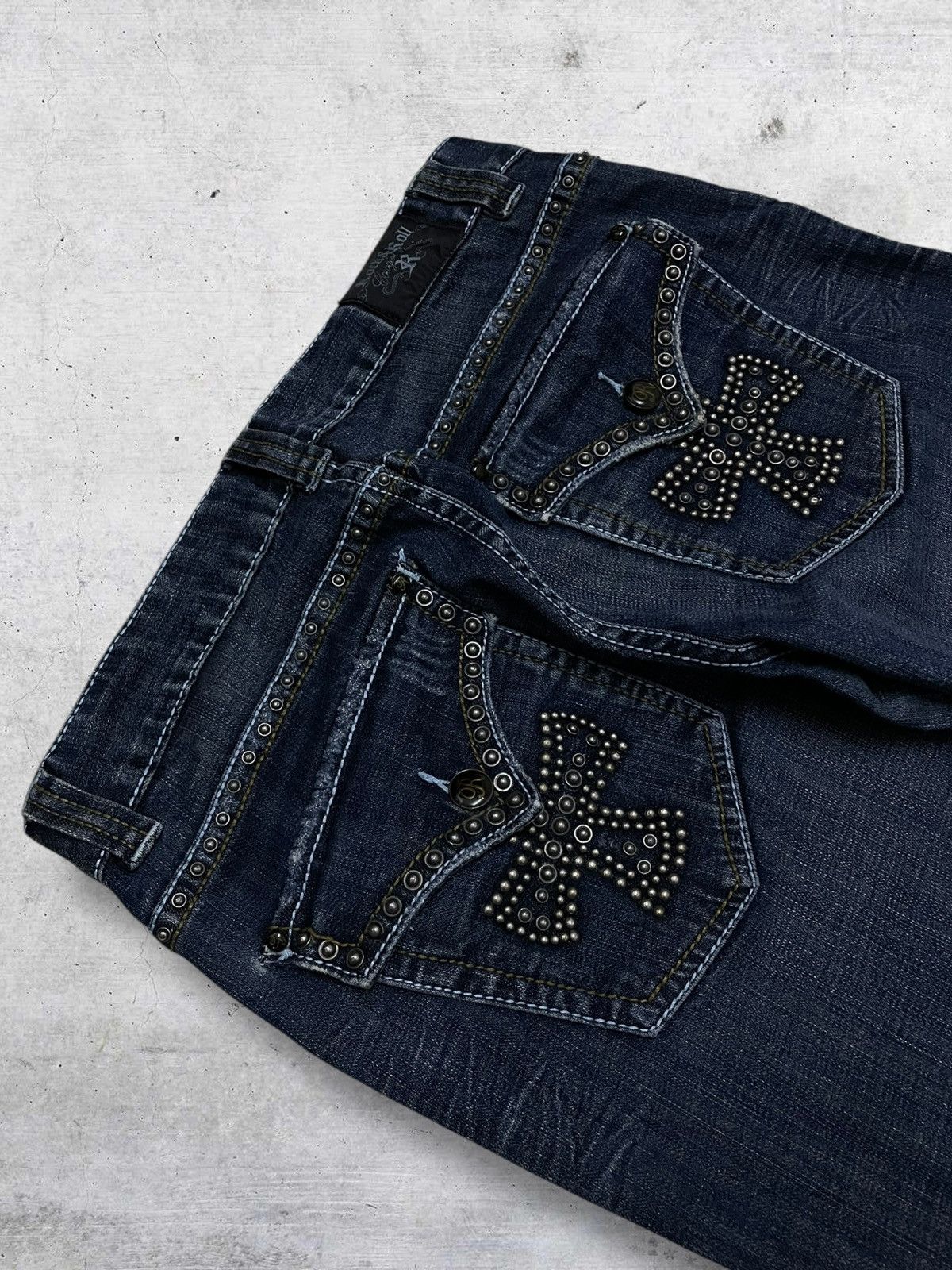 Japanese Brand VINTAGE ROCK&ROLL AFFLICTION CROSS FLARED OG DESIGNER DENIM Size US 32 / EU 48 - 8 Thumbnail