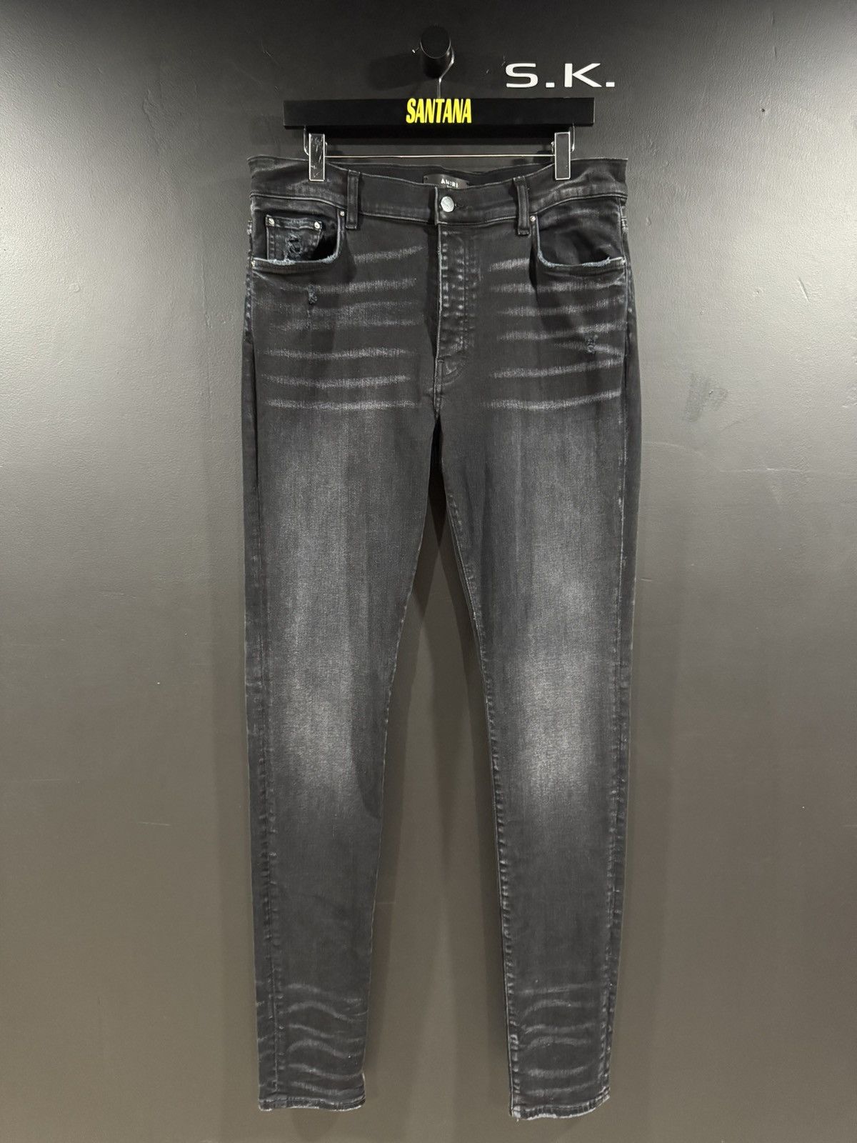 Amiri Amiri Faded Black Stacked Denim Jeans 36x34 Size US 36 / EU 52 - 1 Thumbnail