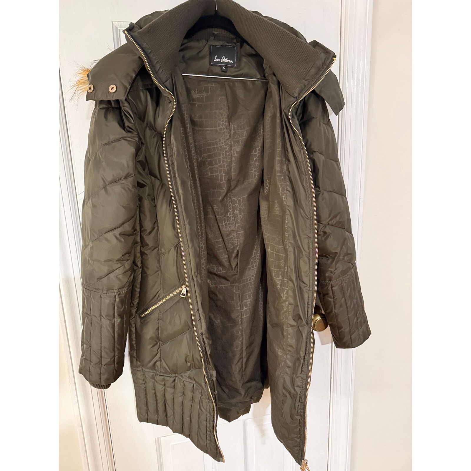 Sam Edelman Sam Edelman Brown/Green Quilted Down Anorak Women's - Large Size L / US 10 / IT 46 - 10 Thumbnail