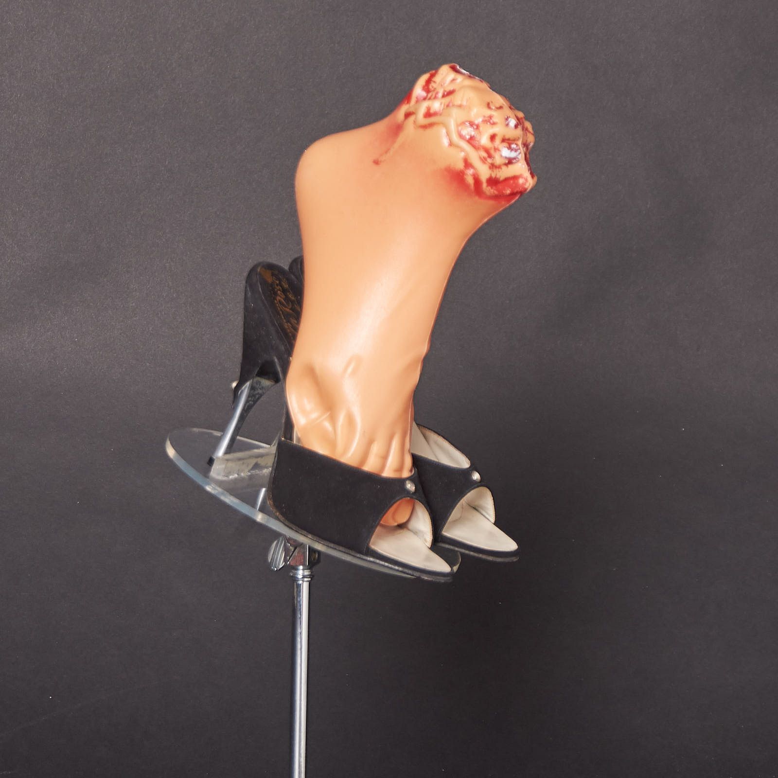Vintage 1950s Black Suede Metal Heel Spring-o-lator Heels Size US 4 / IT 34 - 1 Thumbnail