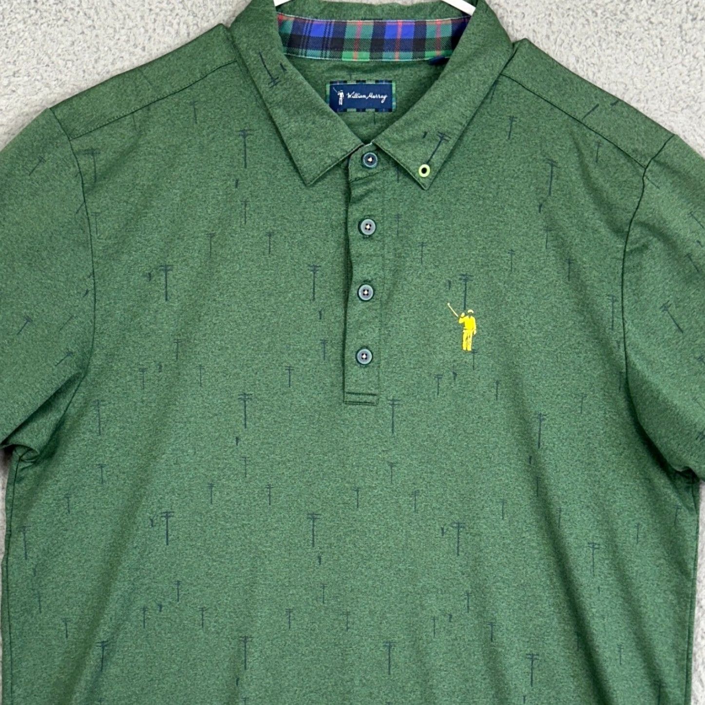 Vintage William Murray Polo Shirt Mens Large Green Golf Telephone Poles Print Logo Polo Shirt Mens Green Golf Polo Shirt Size US L / EU 52-54 / 3 - 2 Thumbnail