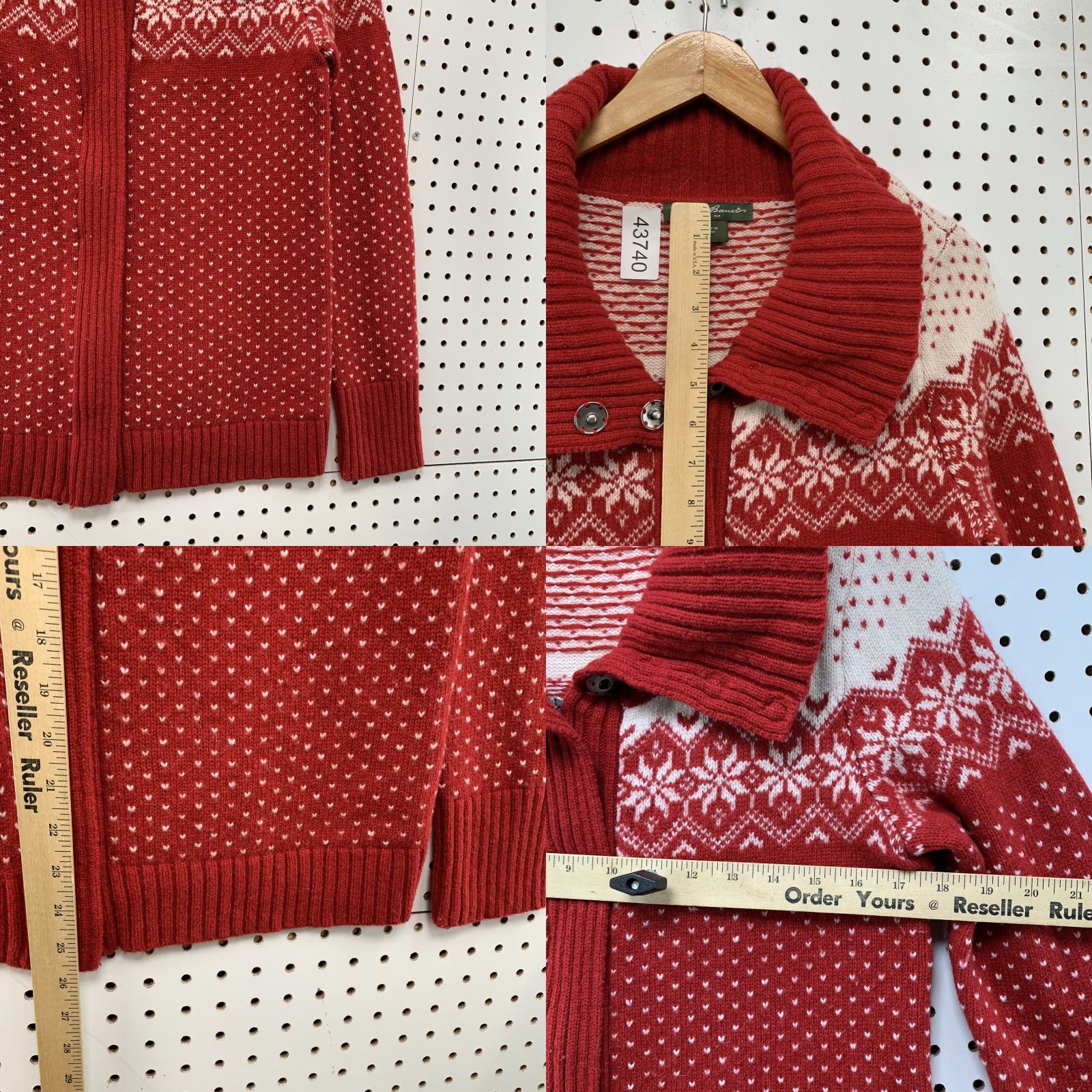 Eddie Bauer Eddie Bauer Cardigan Sweater Womens Medium Red Wool Blend - Fair Isle Zip - Knit Sweater - Winter - Womens Size M / US 6-8 / IT 42-44 - 8 Thumbnail