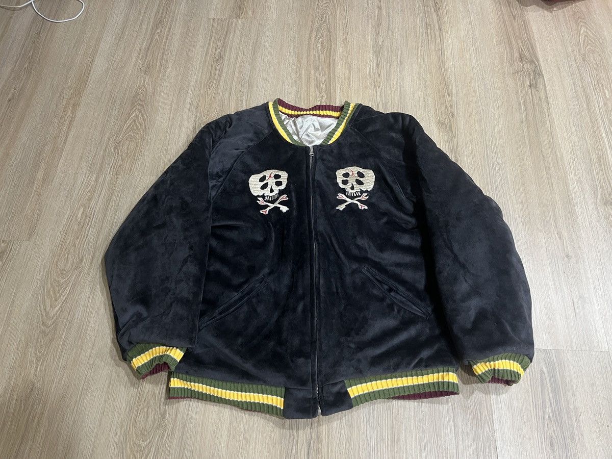 Kapital Men's Black 2 Sulfur Dyed Velvet Souvenir Jacket (Rainskull) Size US L / EU 52-54 / 3 - 1 Thumbnail