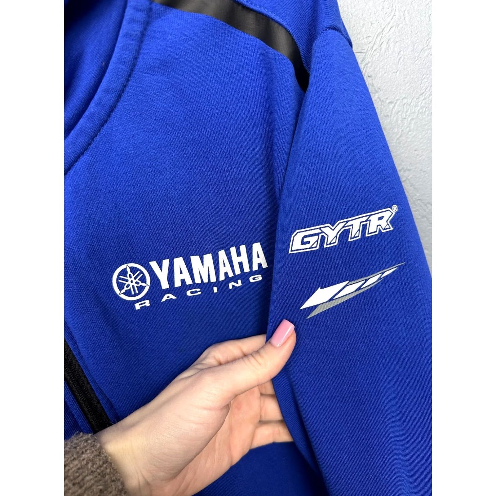 Yamaha Yamaha Racing Team Mens Zip Hoodie XL Size Blue Cotton Graphic Print Hoodie Mens XL Blue Yamaha Racing Team Zip Hoodie Size US XL / EU 56 / 4 - 5 Thumbnail