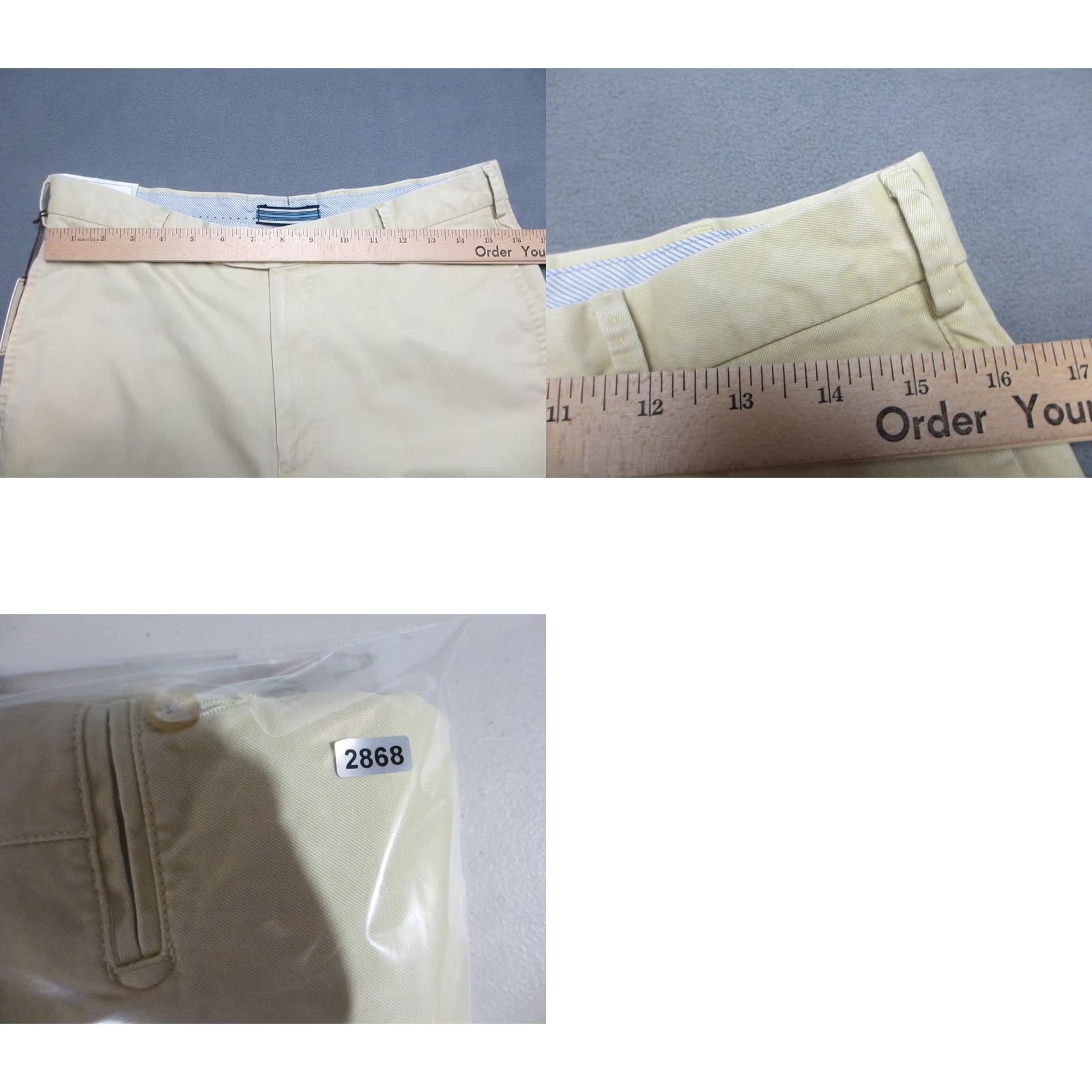 Peter Millar Peter Millar Chino Pants Mens 32x36 Beige Yellow Khaki Raleigh Wash Twill Flat Front Mid Rise Preppy Academia Casual Business Dress Pants Mens Size US 32 / EU 48 - 9 Thumbnail