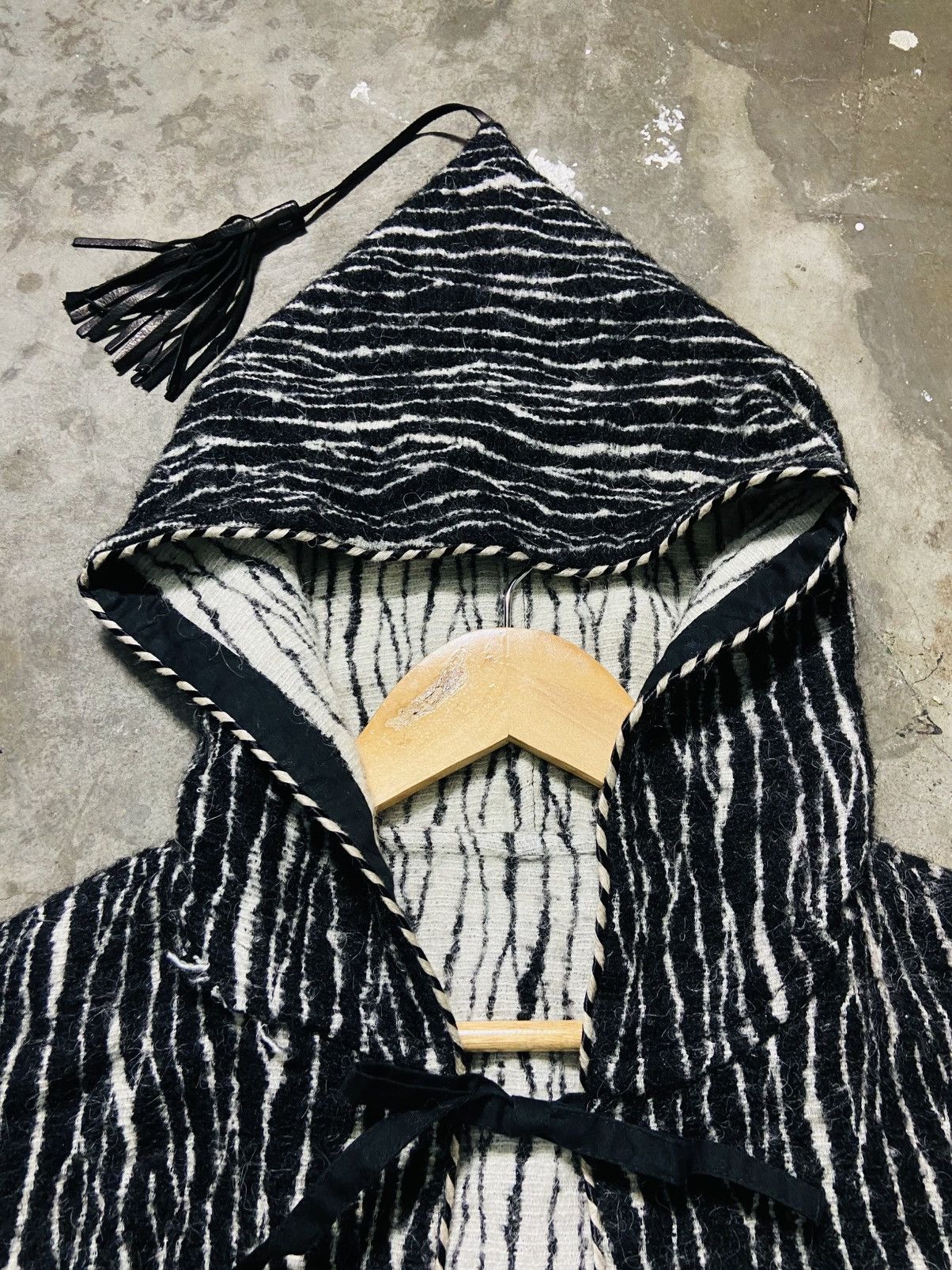 agnes b. Vintage 90’s Agnes B. Hooded Tassel Coat - Knit Djellaba Size US L / EU 52-54 / 3 - 12 Thumbnail