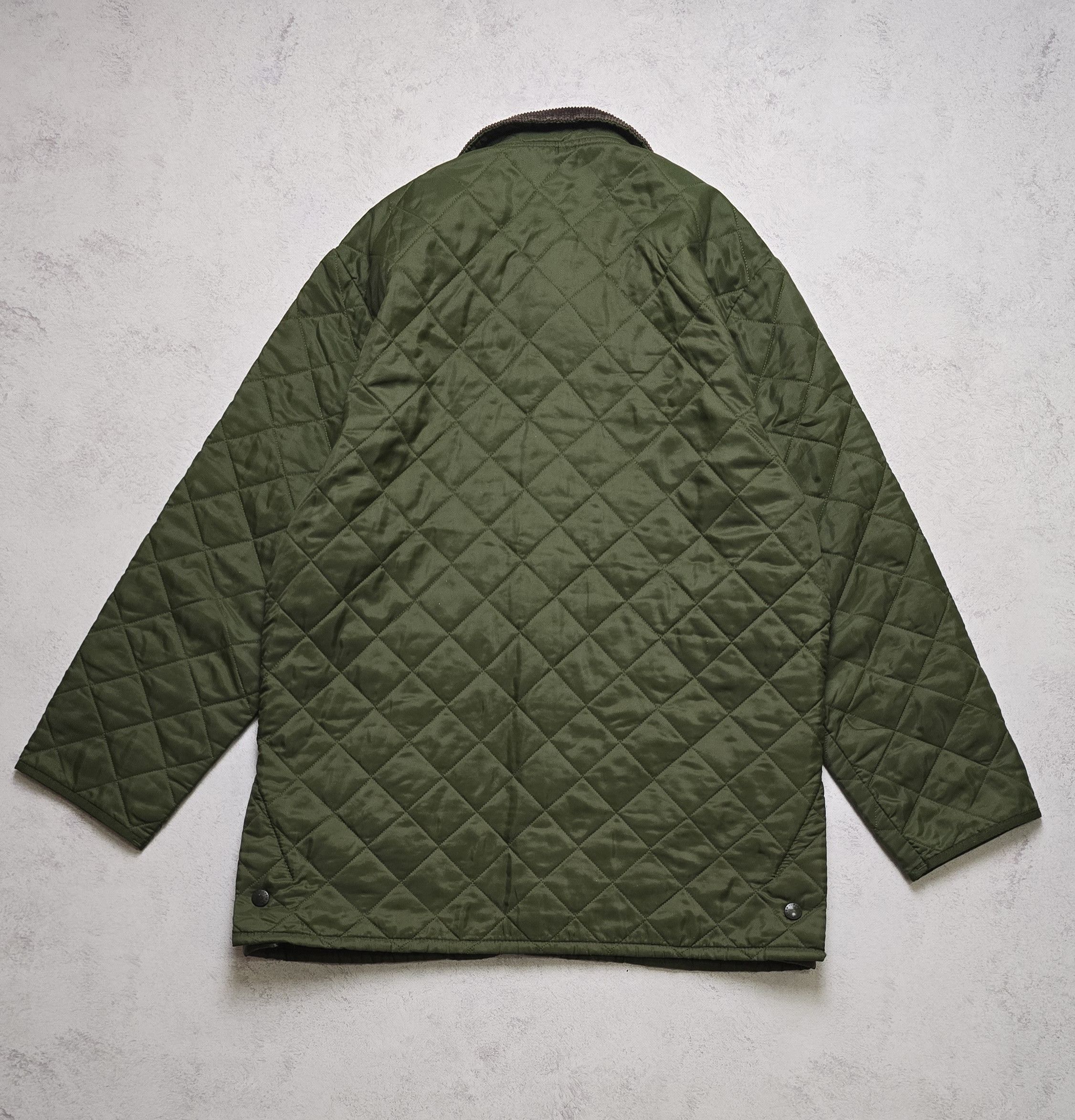 Barbour Liddesdale Quilted Jacket Olive Corduroy Collar Heritage Size US L / EU 52-54 / 3 - 2 Thumbnail