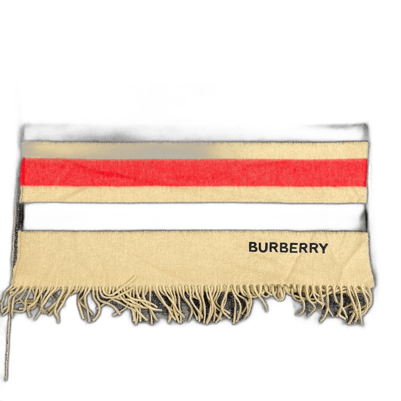 Burberry Burberry Shawl Scarf with Red Stripes Size ONE SIZE - 1 Thumbnail